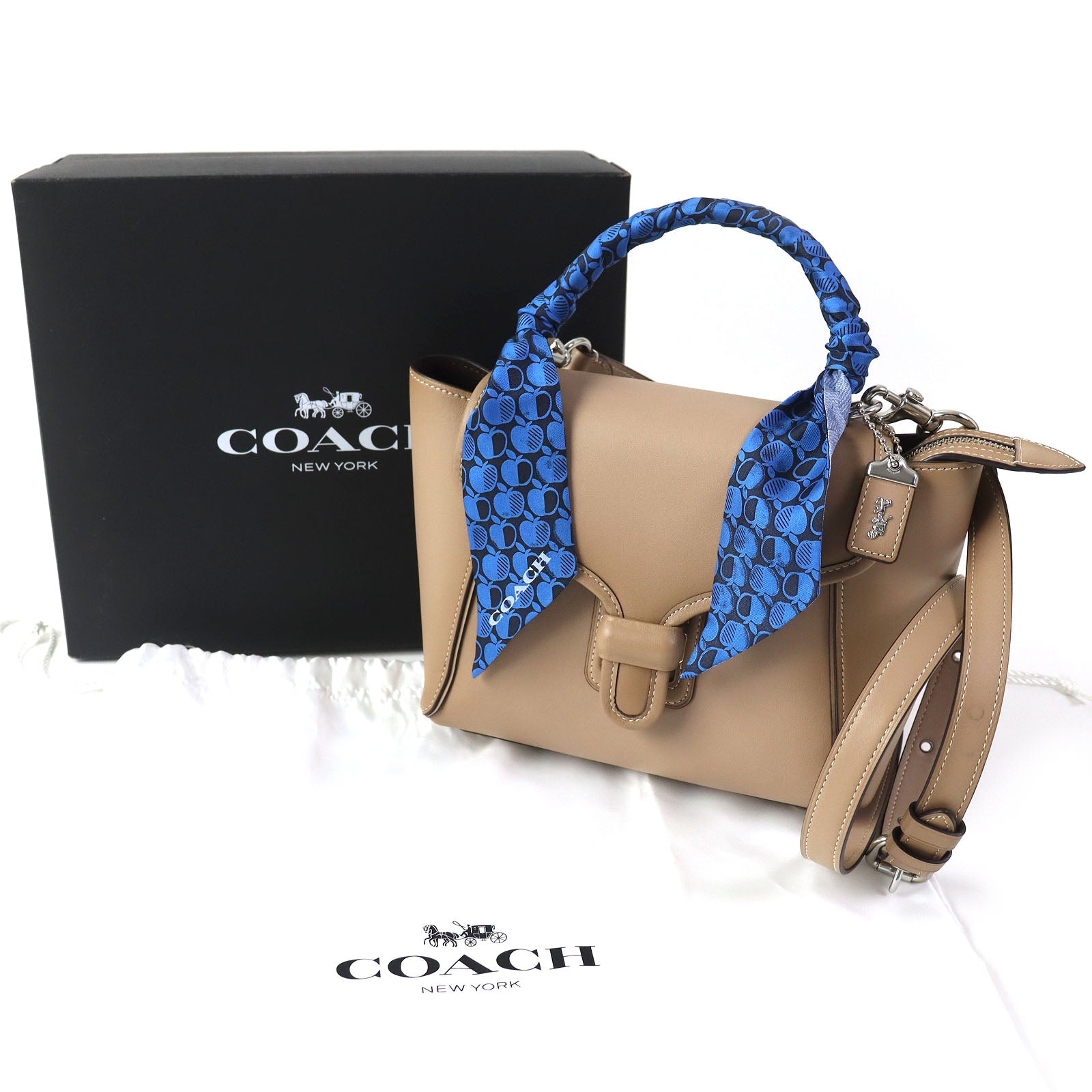 COACH Courier Carryall 2WAY Handbag with Scarf