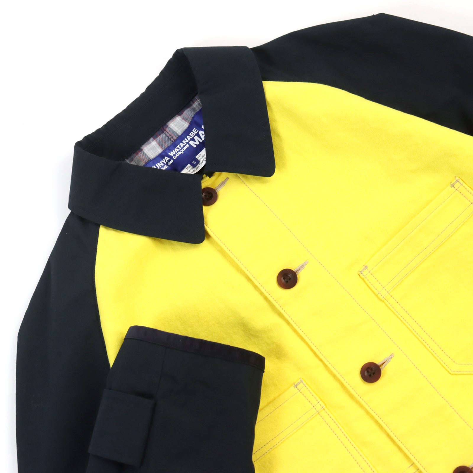 JUNYA WATANABE Two-tone Cotton Work Coat Navy/Yellow S