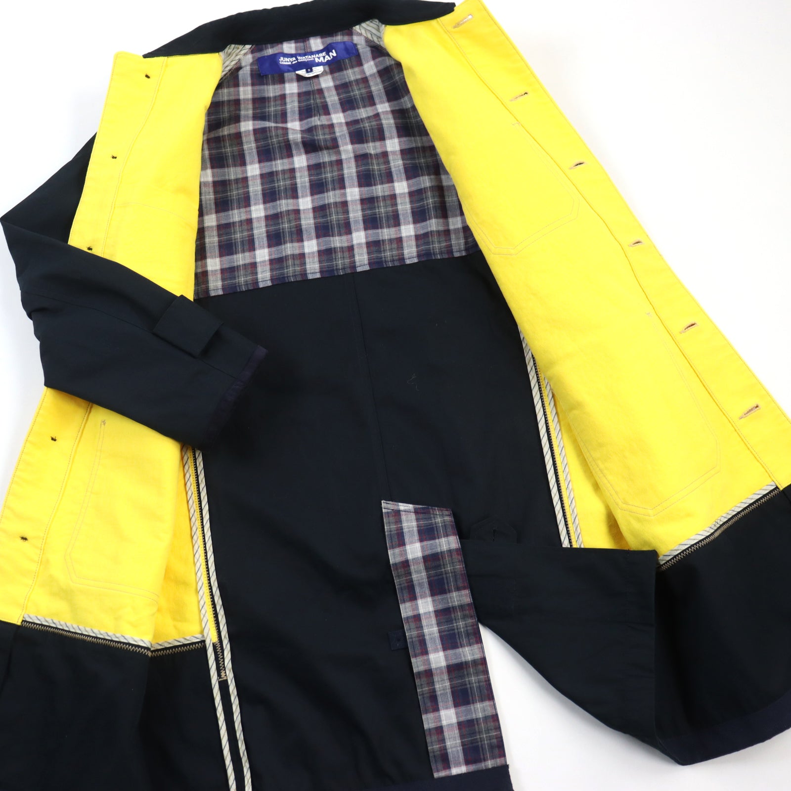 JUNYA WATANABE Two-tone Cotton Work Coat Navy/Yellow S