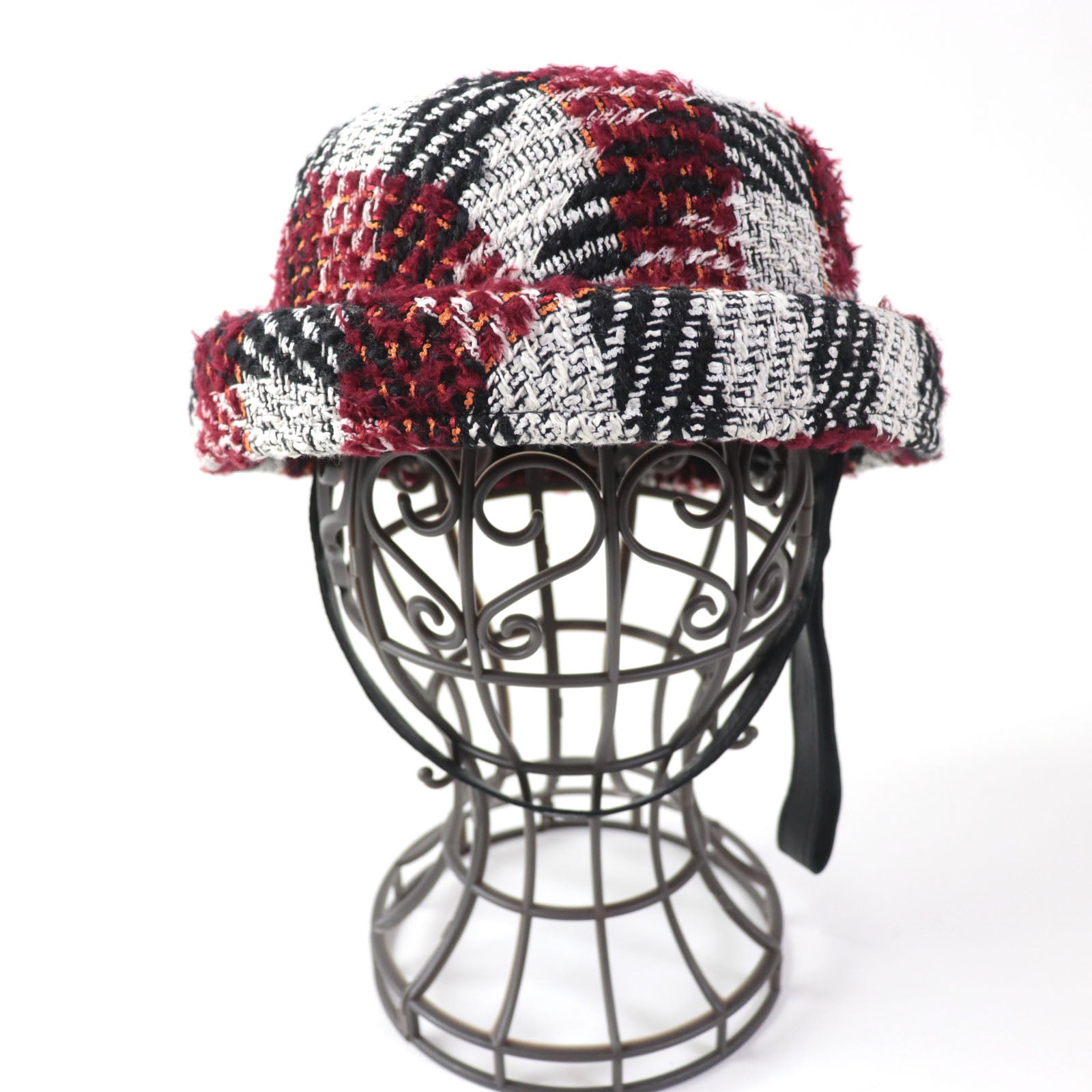 Chanel Tweed Hat Leather Multicolor M Women