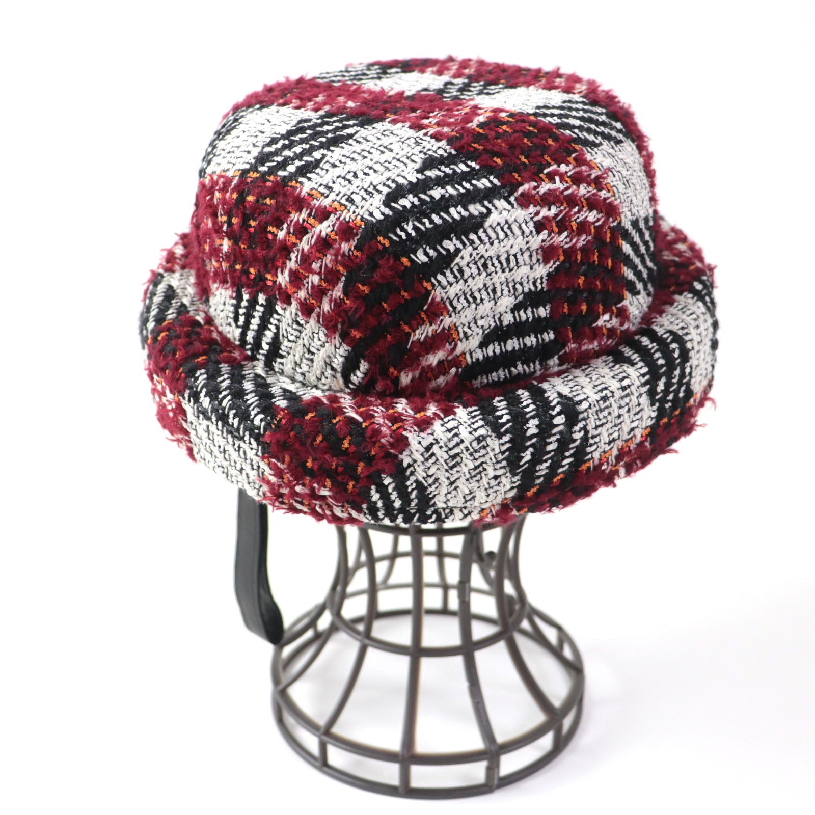 Chanel Tweed Hat Leather Multicolor M Women