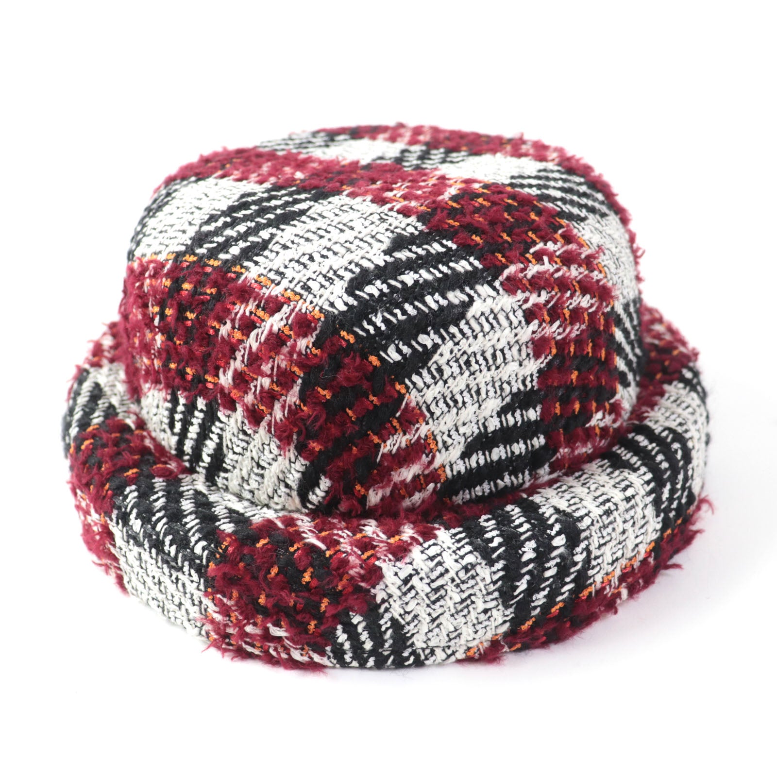 Chanel Tweed Hat Leather Multicolor M Women