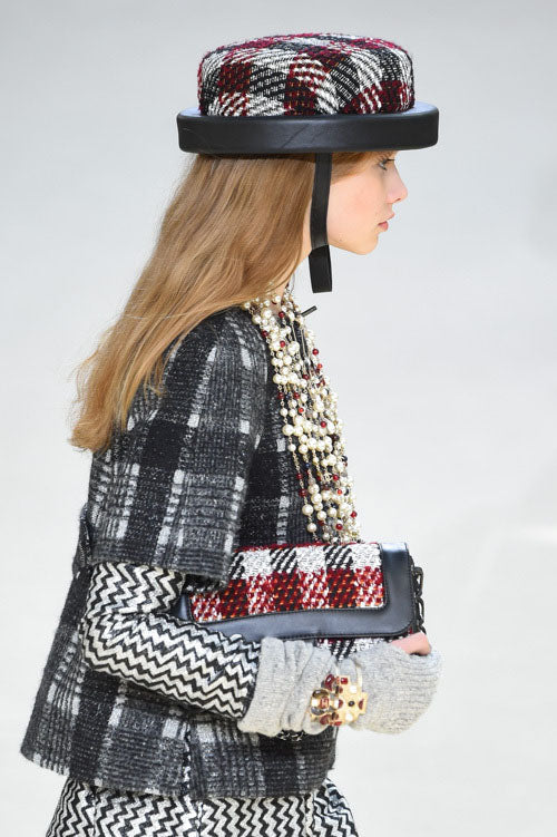 Chanel Tweed Hat Leather Multicolor M Women