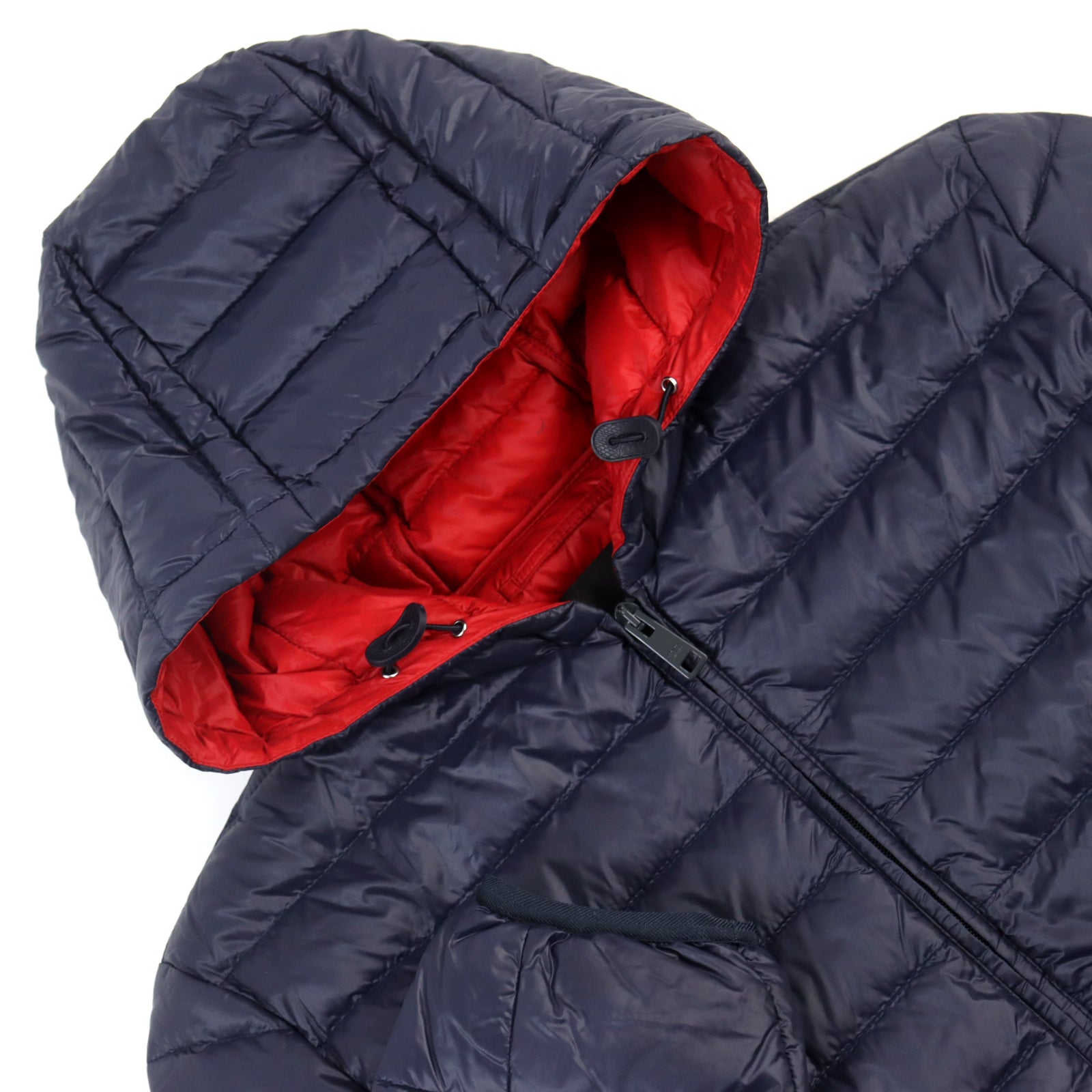 PRADA Nylon Hooded Down Jacket Navy