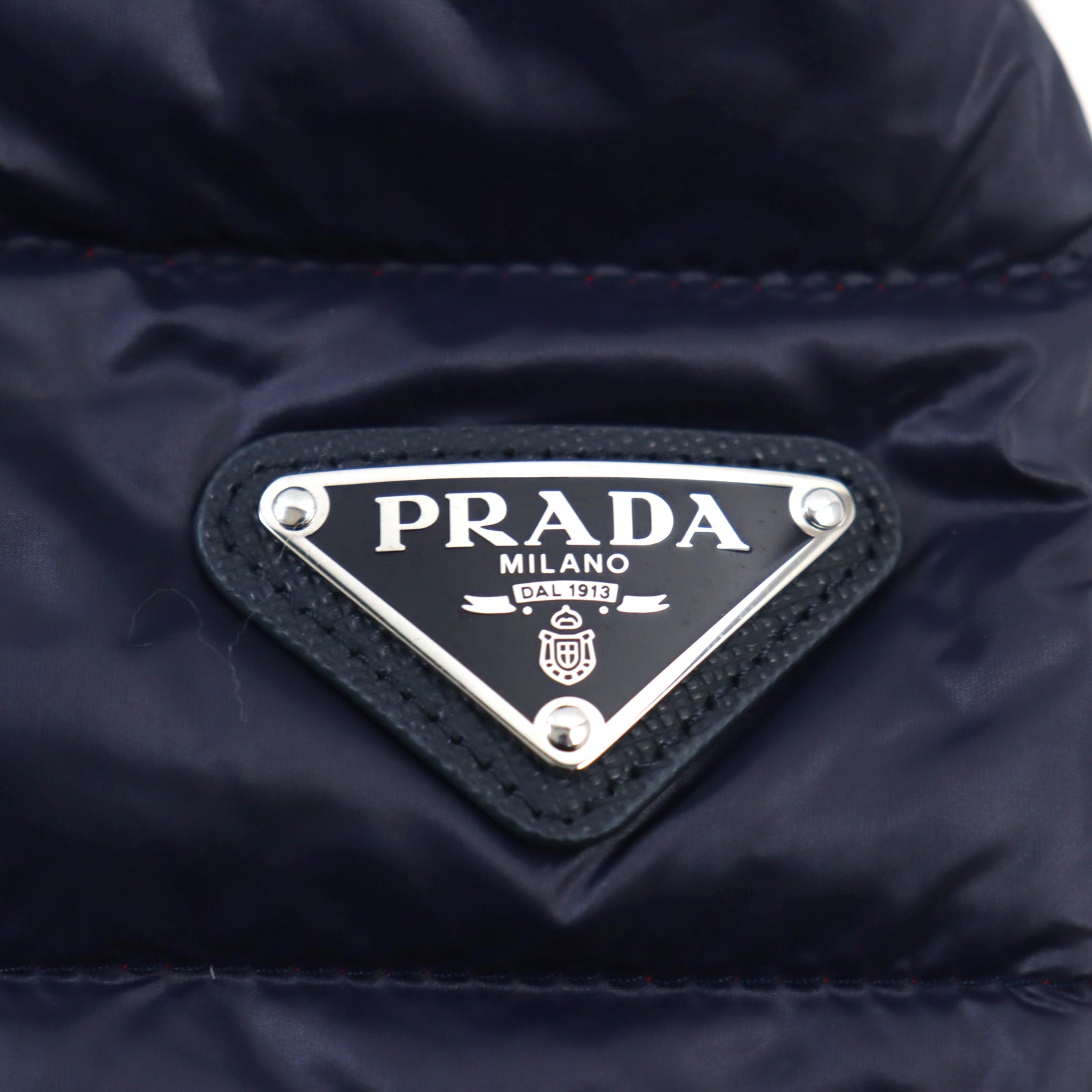 PRADA Nylon Hooded Down Jacket Navy