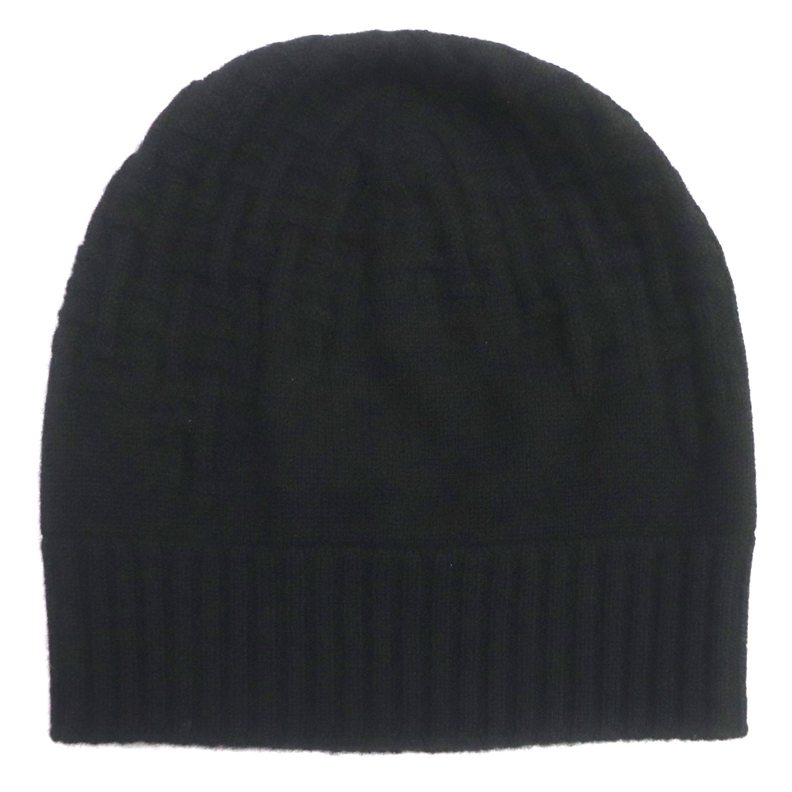 HERMES Cashmere H Logo Beanie Hat Black S