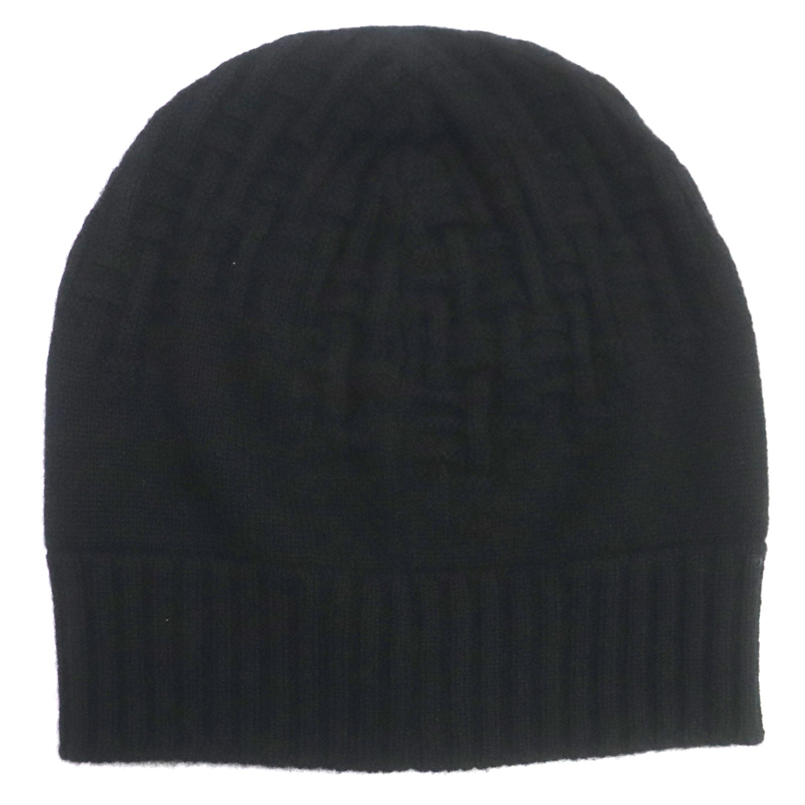 HERMES Cashmere H Logo Beanie Hat Black S