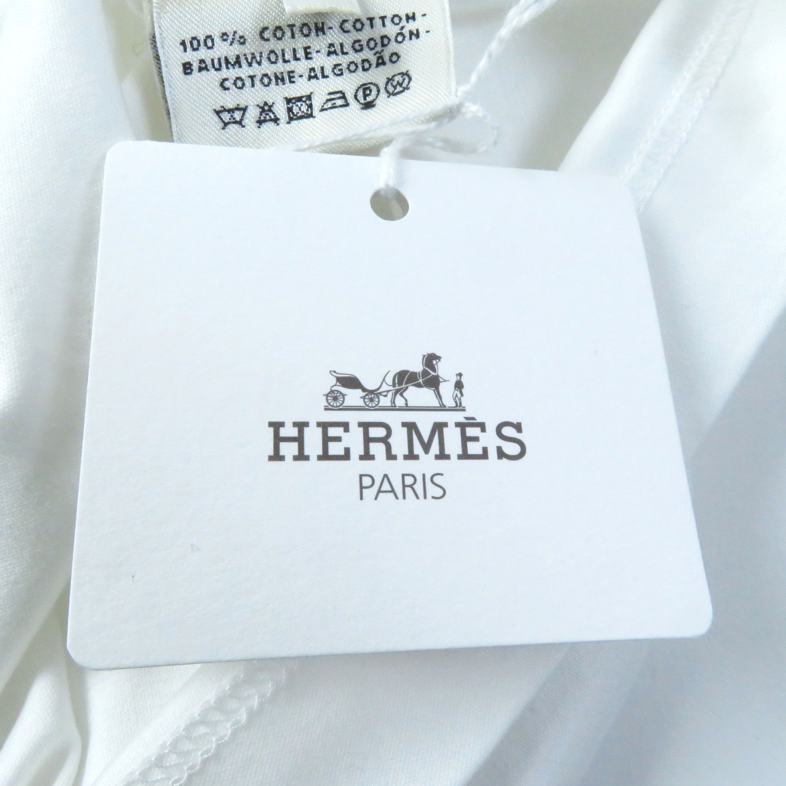 HERMES Cotton Crew Neck T-Shirt Women