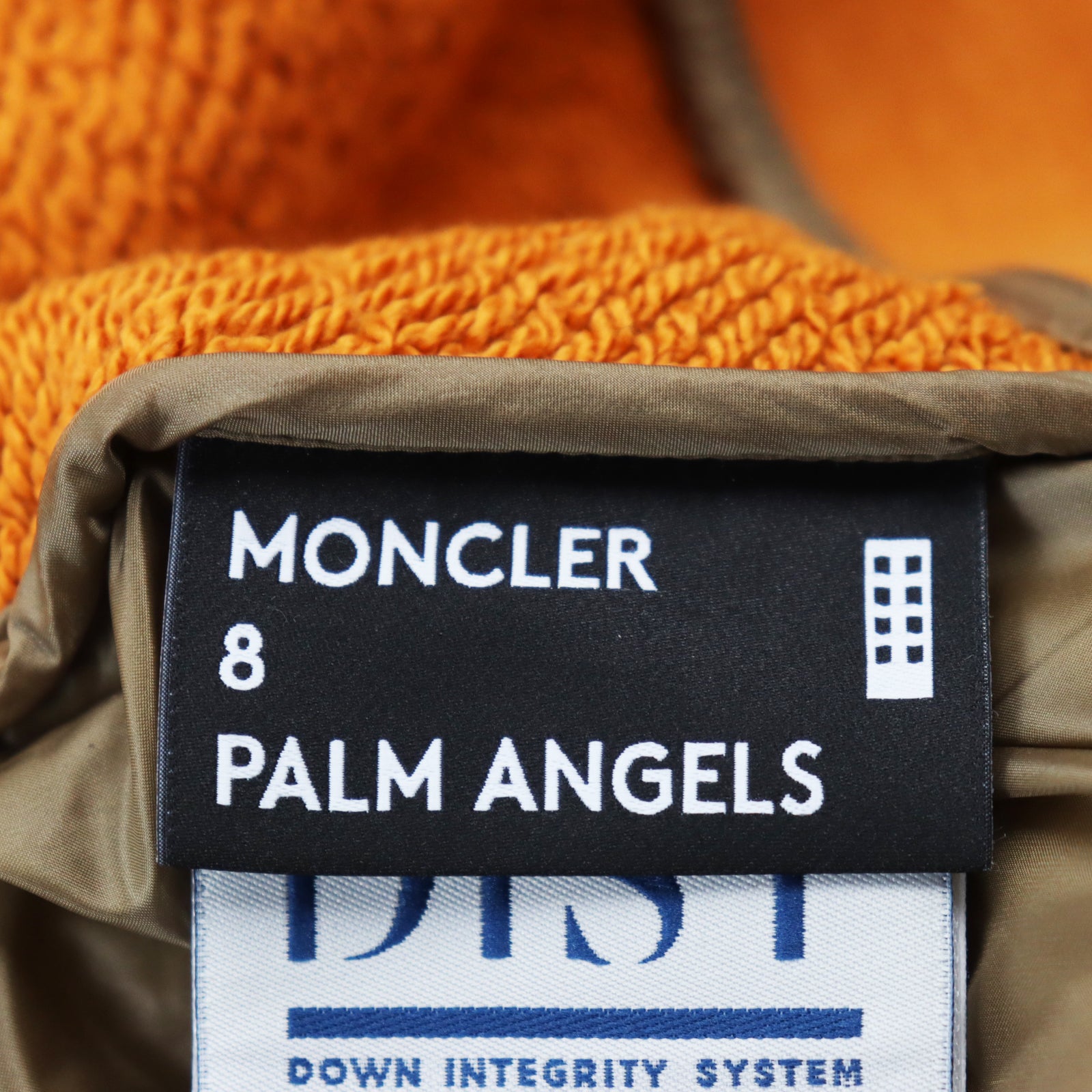 Moncler Genius Palm Angels Down Hoodie Jacket Orange XS