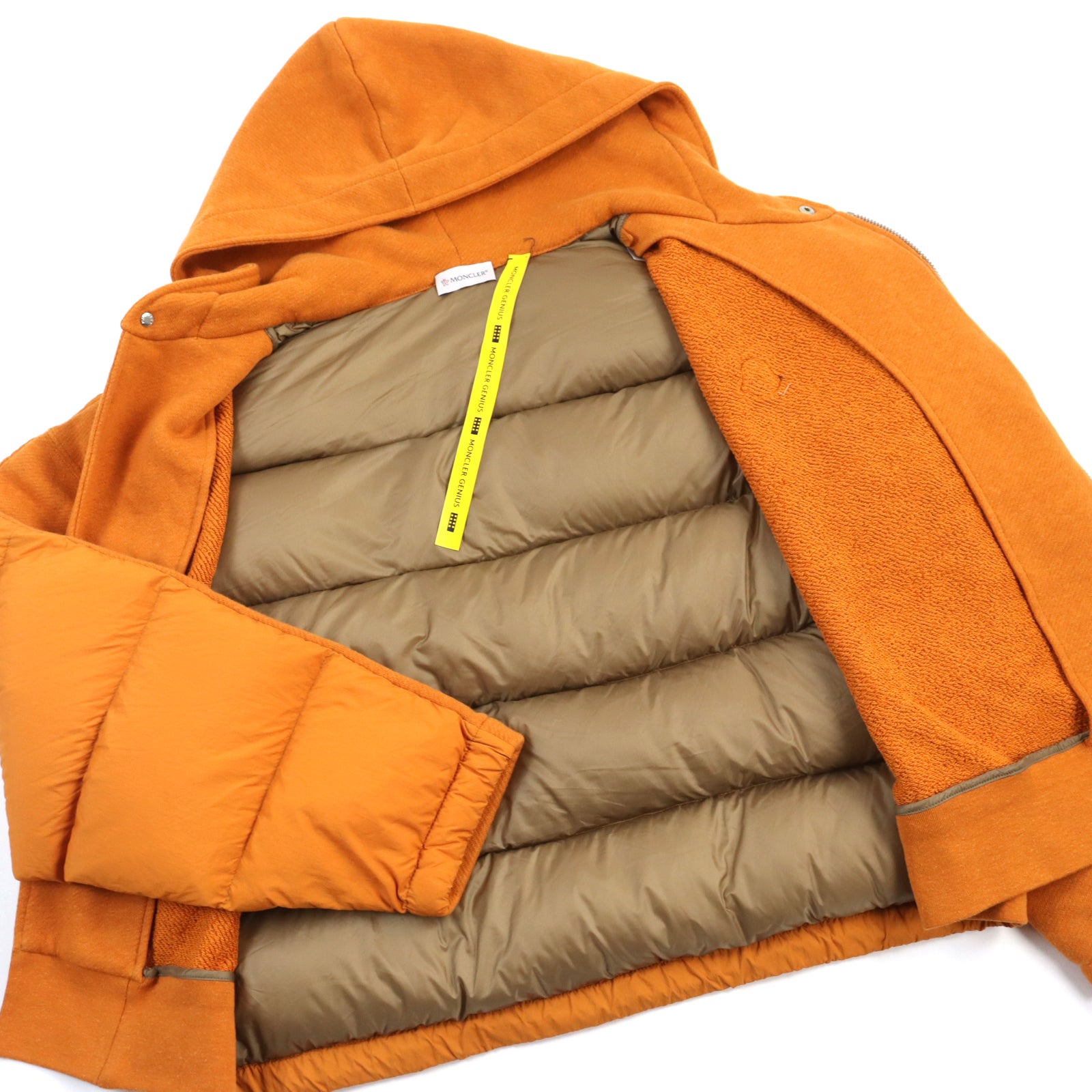 Moncler Genius Palm Angels Down Hoodie Jacket Orange XS