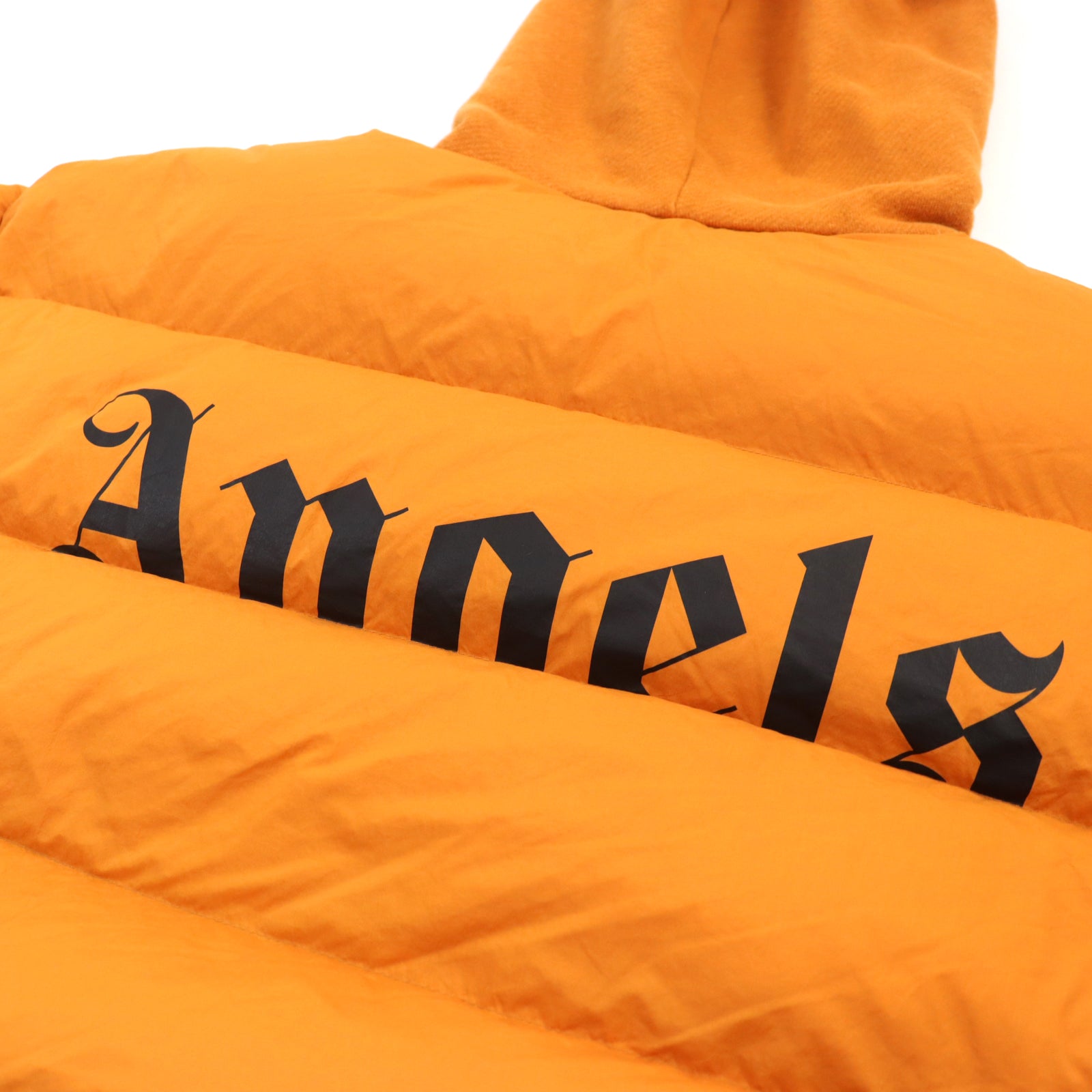 Moncler Genius Palm Angels Down Hoodie Jacket Orange XS