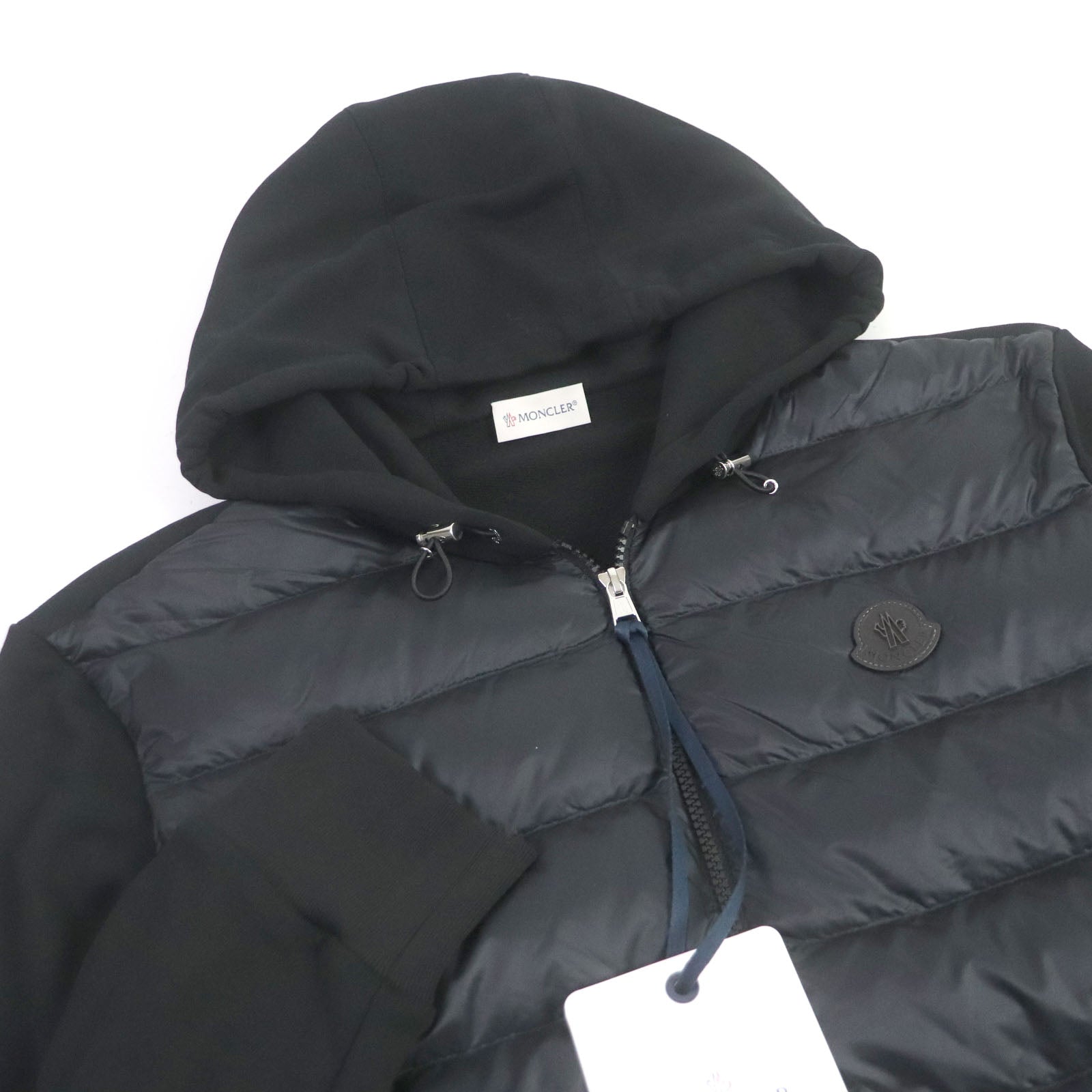 Moncler FELPA APERTA CON CAP Down Zip Hoodie Black L