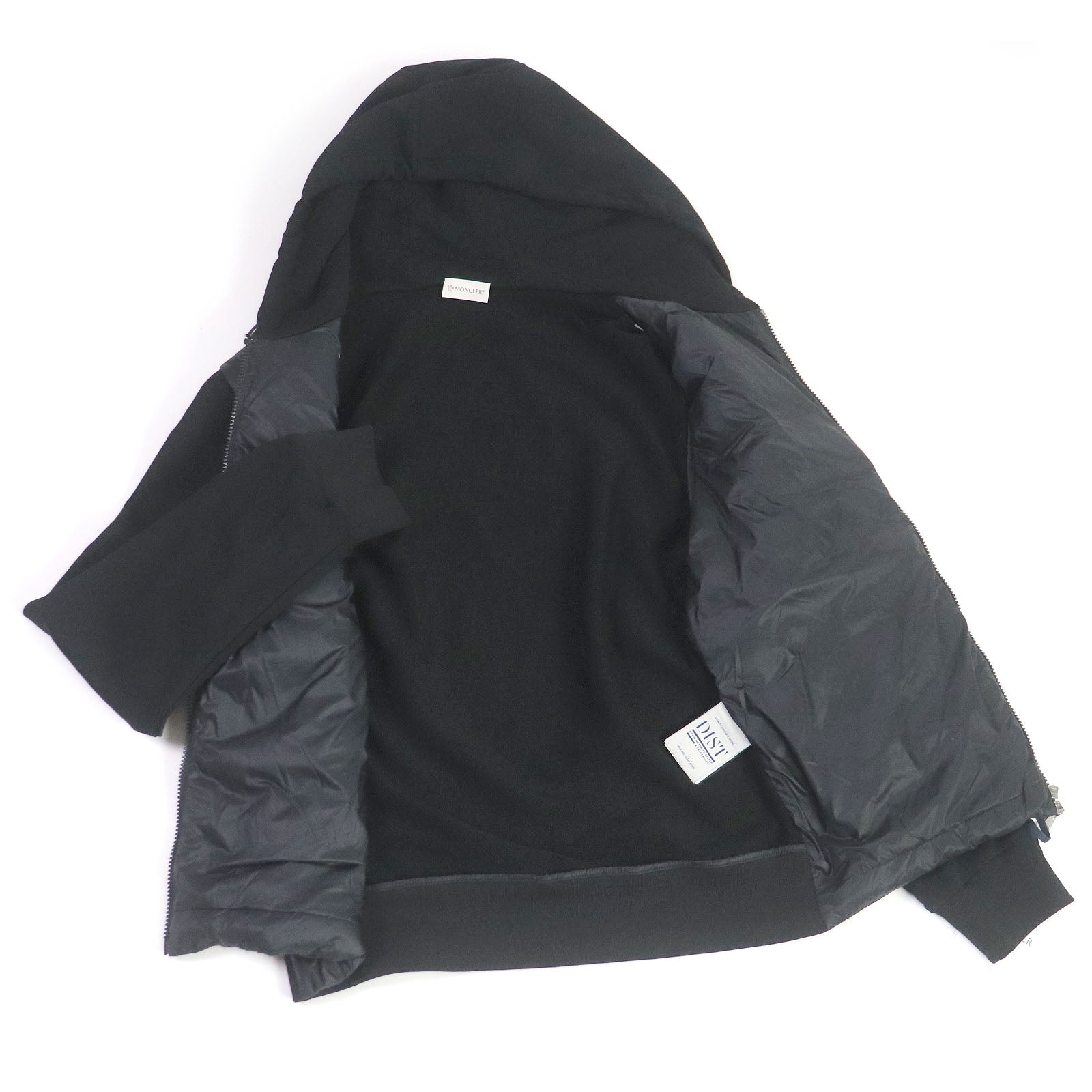 Moncler FELPA APERTA CON CAP Down Zip Hoodie Black L