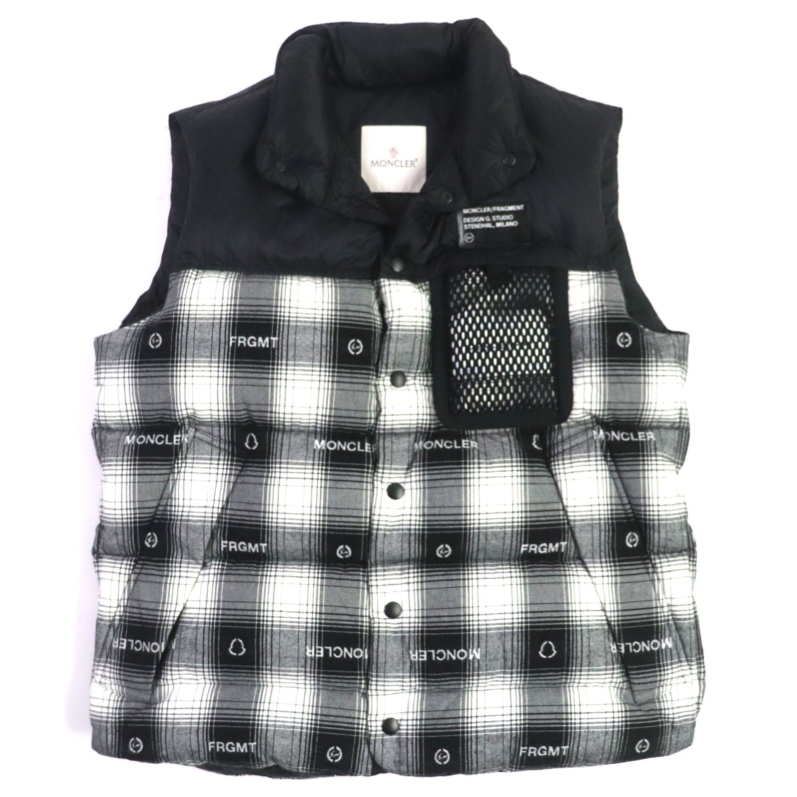 Moncler DAXY Down Vest Cotton Nylon Check Pattern