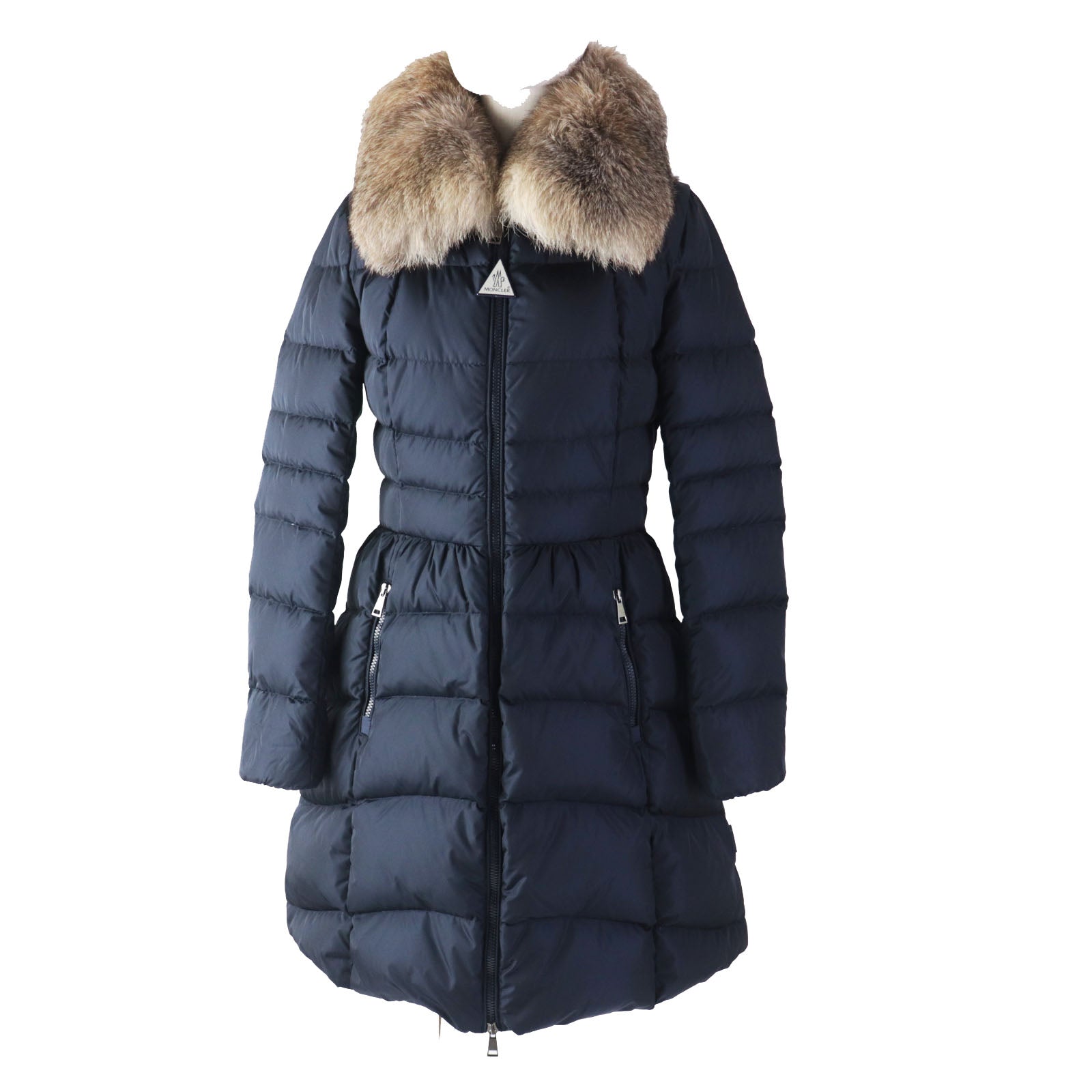 Moncler HIRONDELLE Nylon Down Coat Navy Women