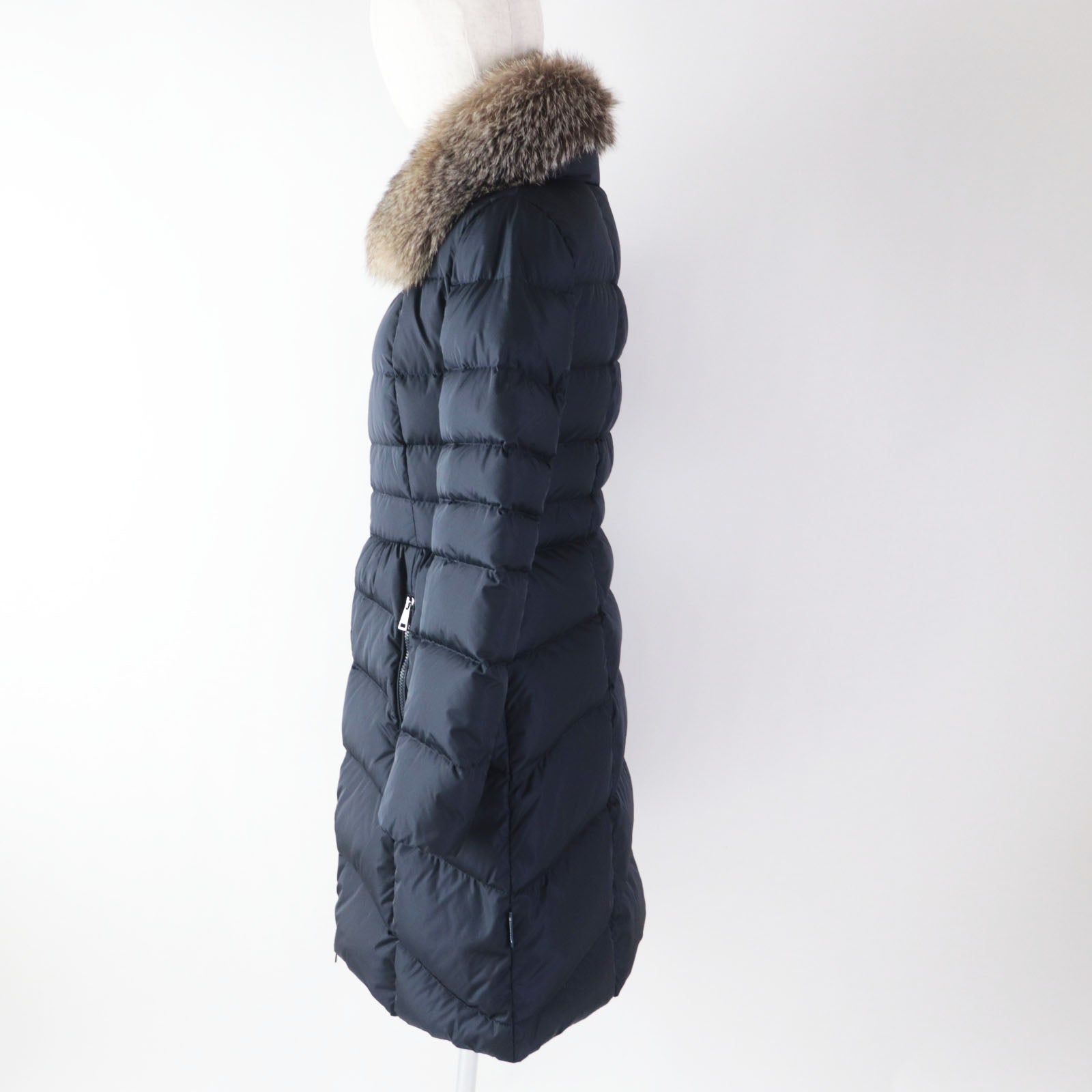 Moncler HIRONDELLE Nylon Down Coat Navy Women