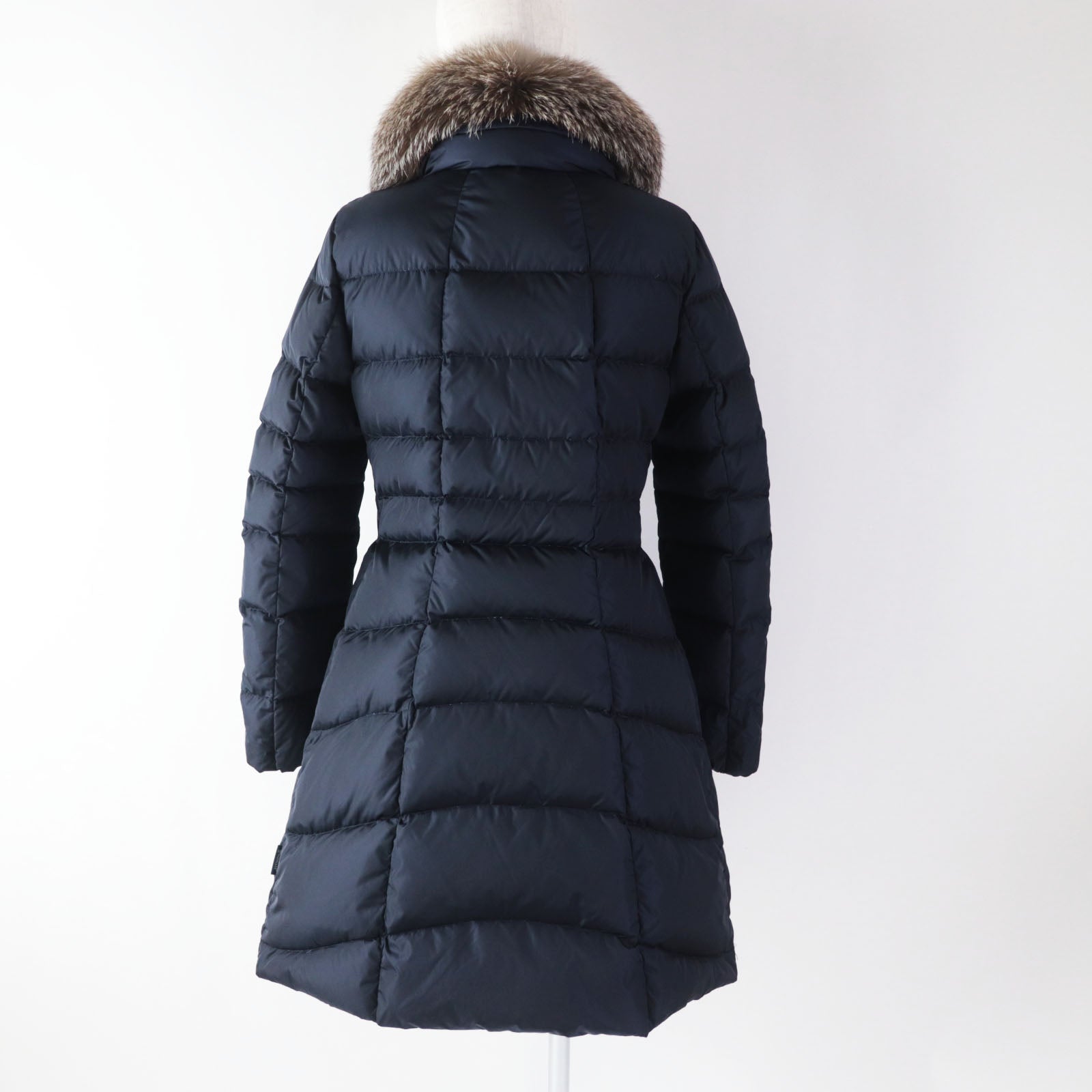 Moncler HIRONDELLE Nylon Down Coat Navy Women