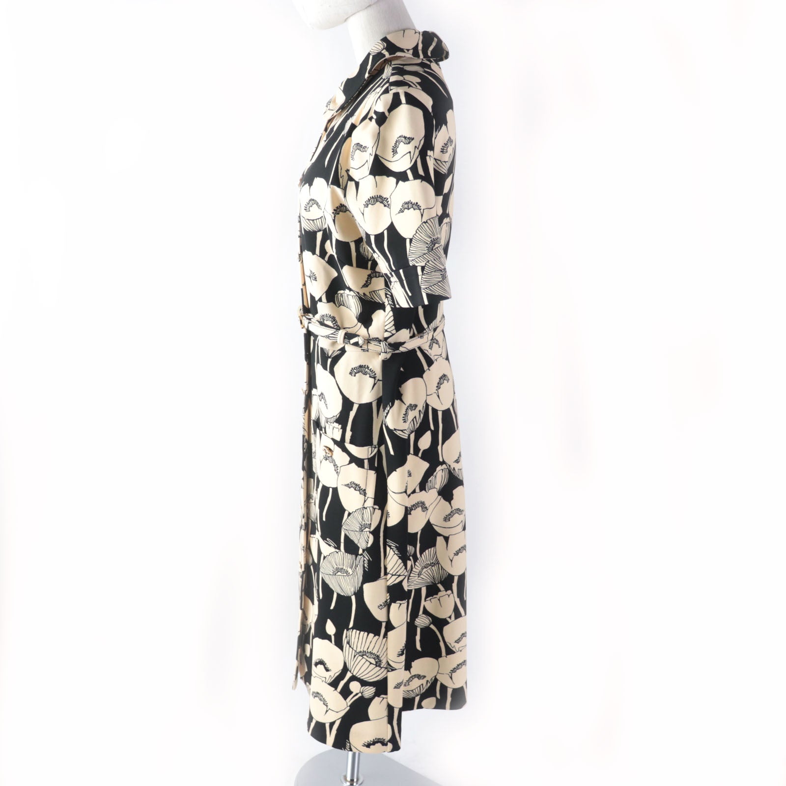 Gucci Poppy Print Long Dress with GG Belt