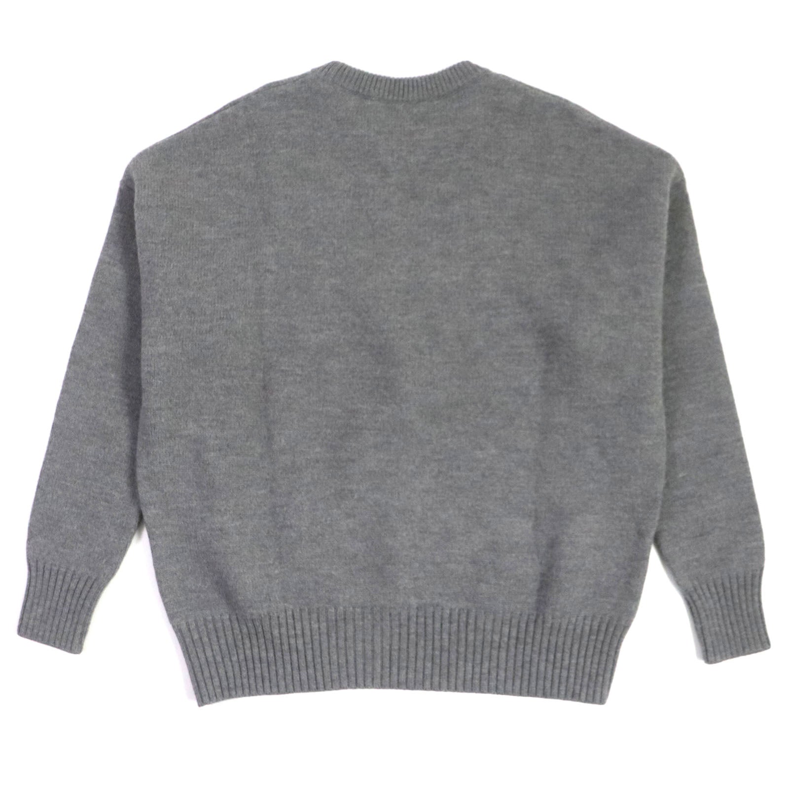 AMI PARIS Heart Intarsia Wool Pullover Gray M