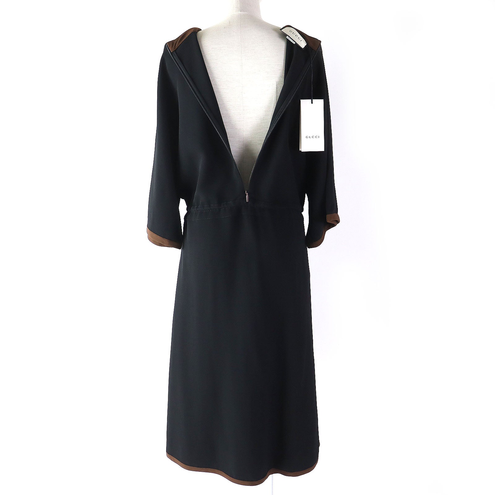 Gucci Horseshoe Neck Belted Dress 36