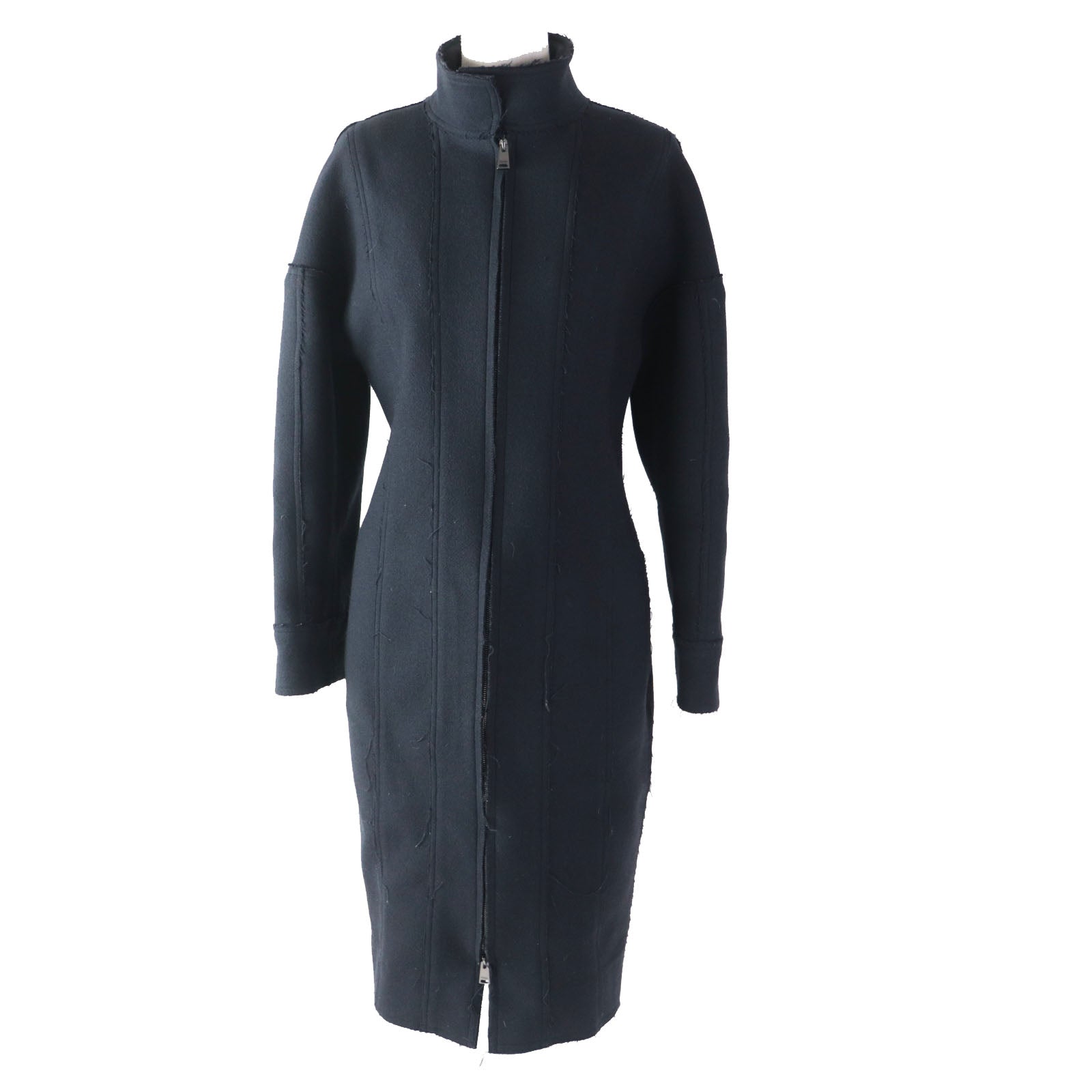 FENDI Wool Cashmere Long Coat Stand Collar