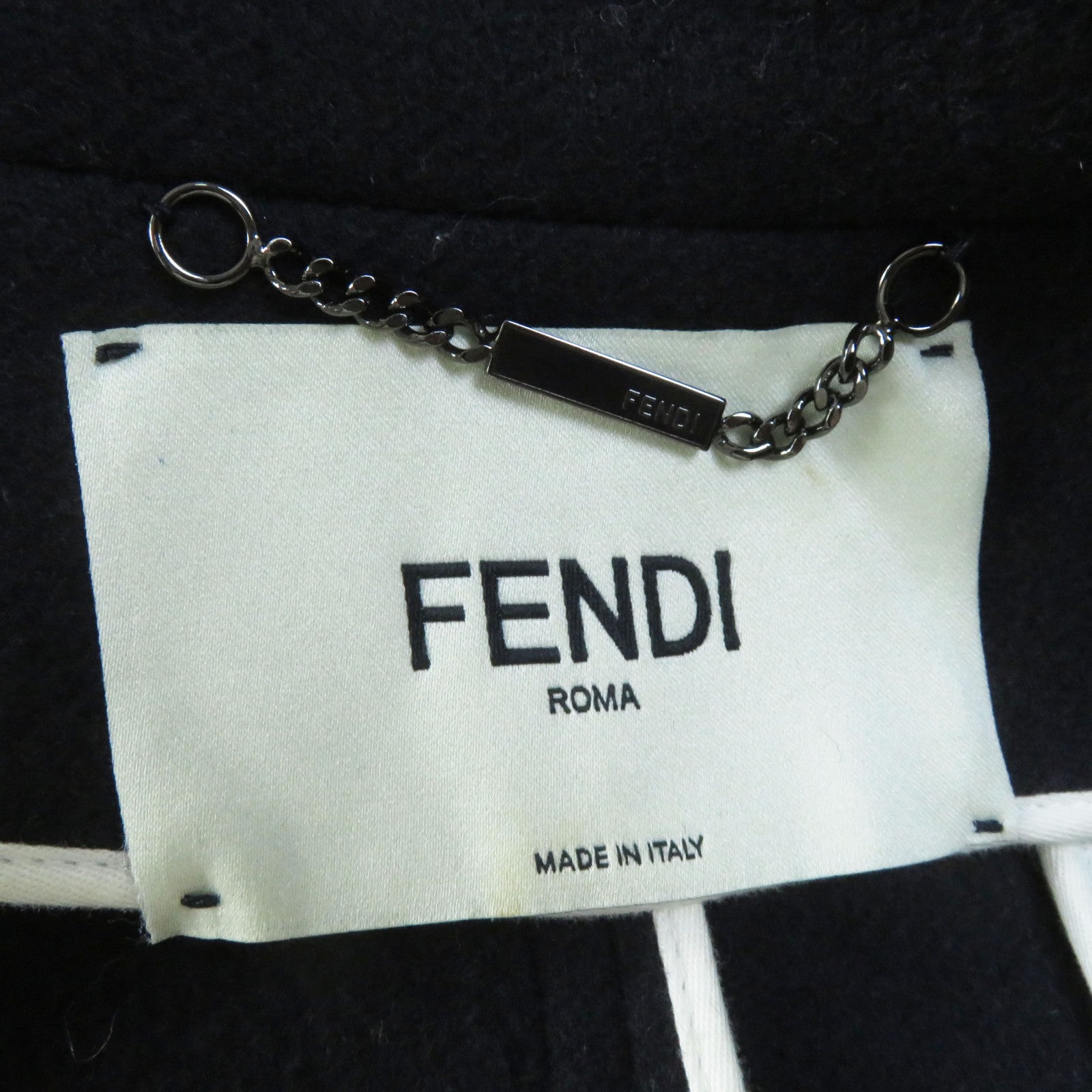 FENDI Wool Cashmere Long Coat Stand Collar