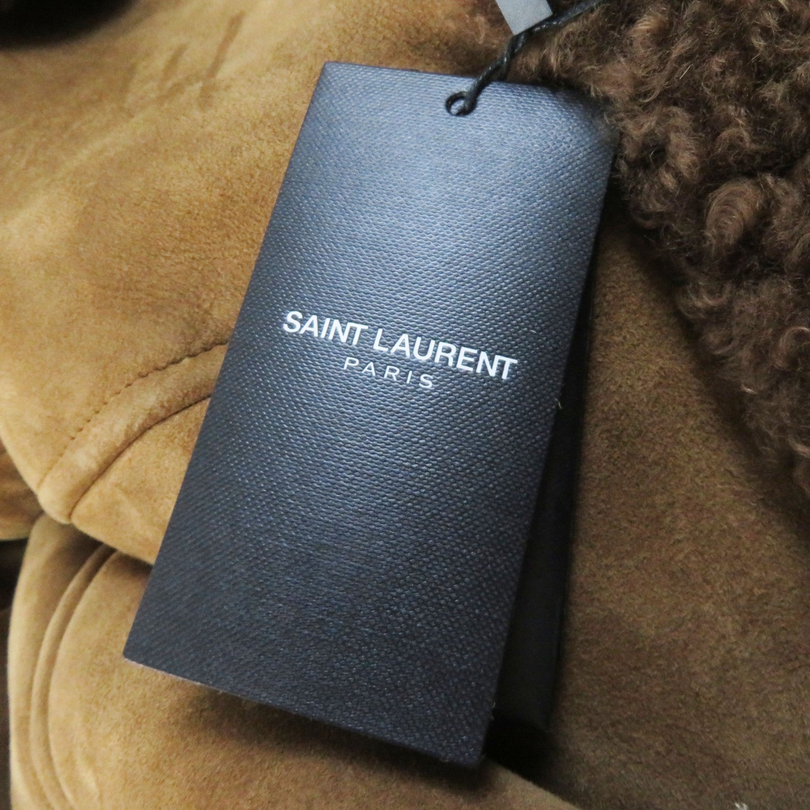 Saint Laurent Mouton Coat Brown 36 Women