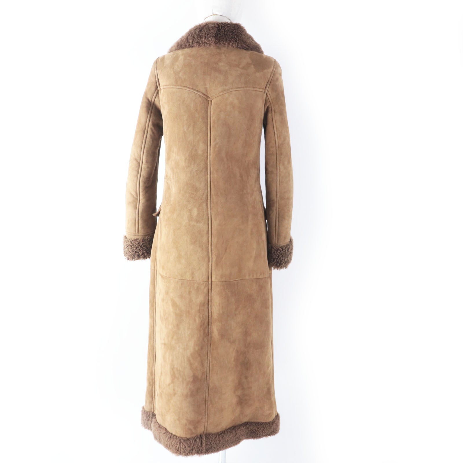 Saint Laurent Mouton Coat Brown 36 Women