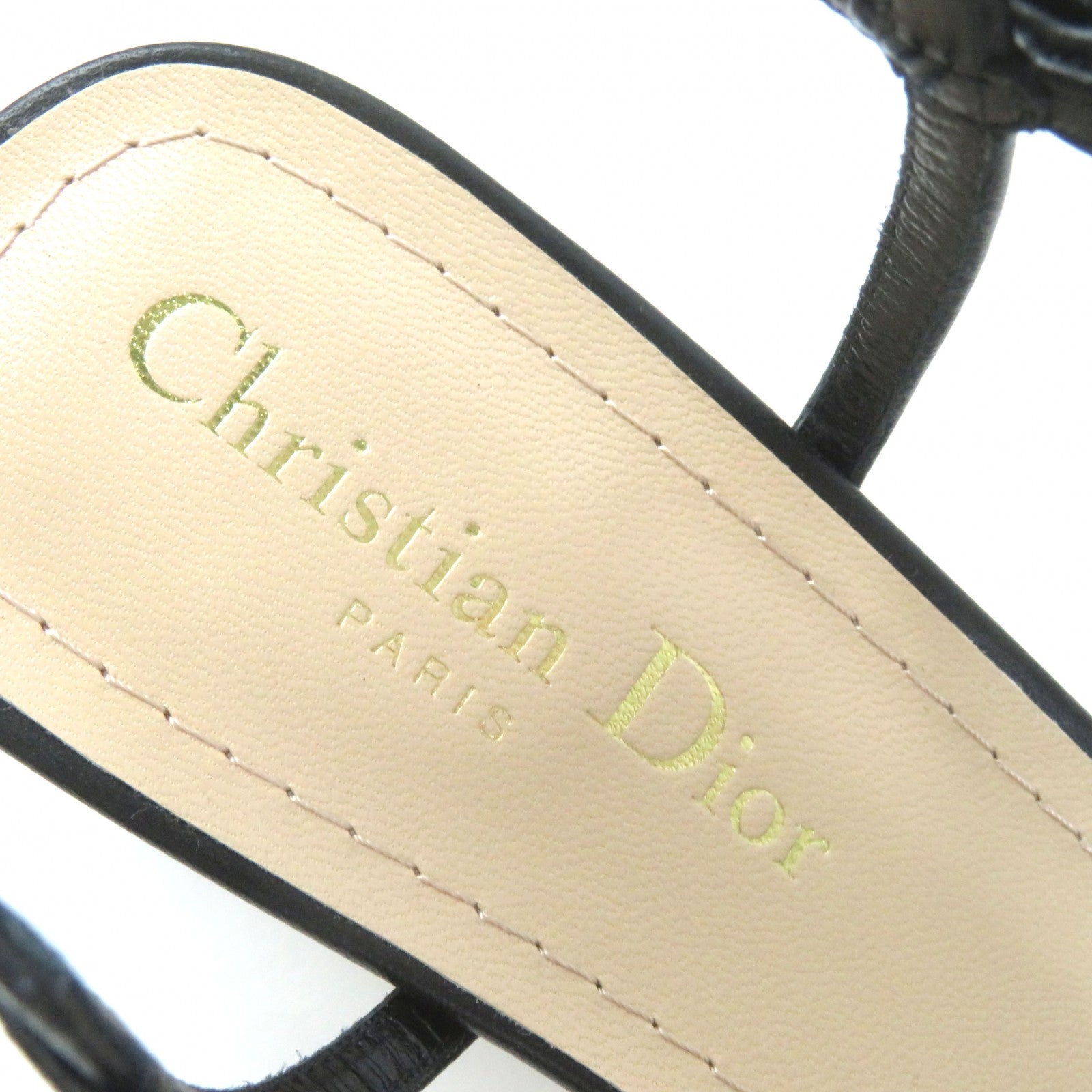 Dior Dway Satin Lambskin Logo Embroidery Sandals