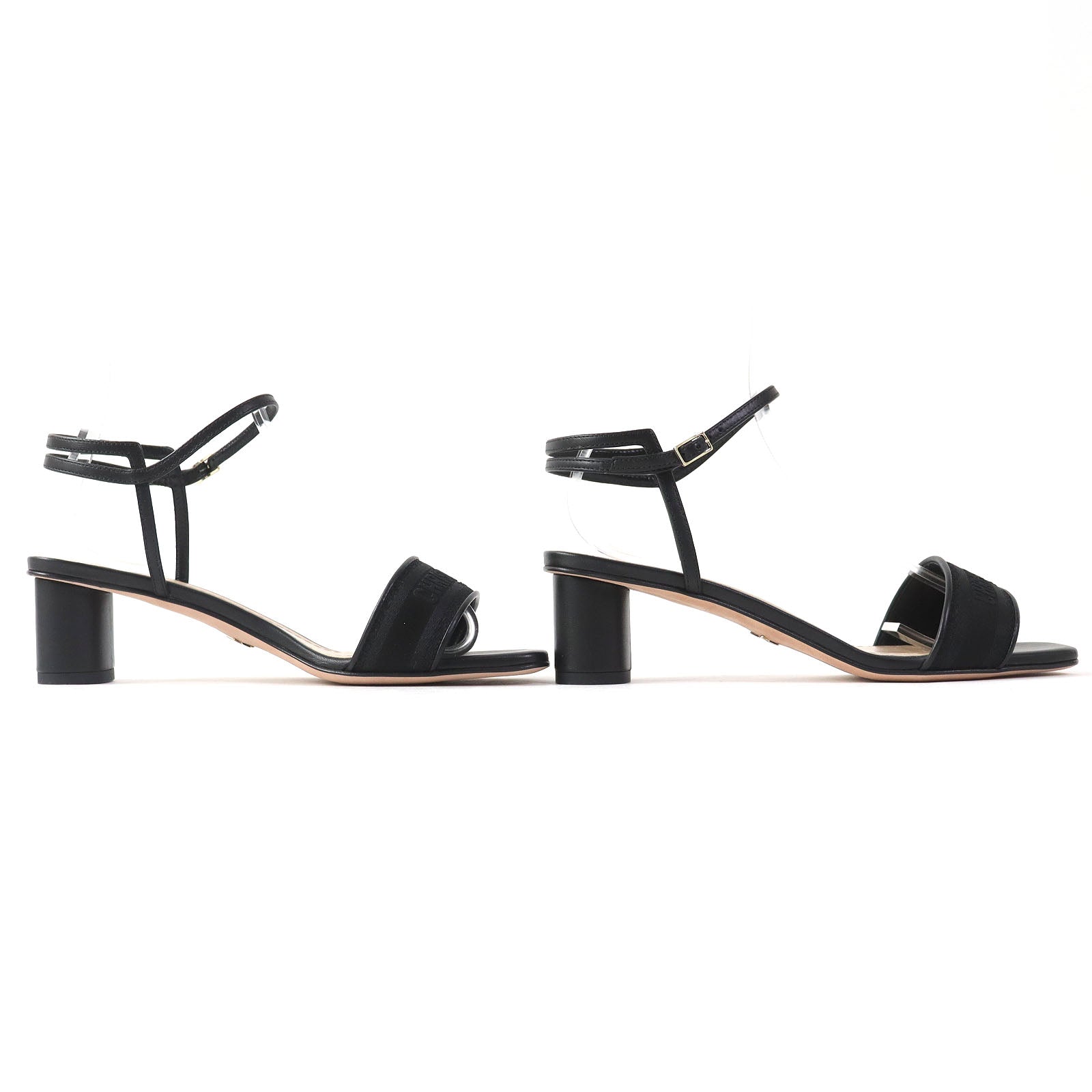 Dior Dway Satin Lambskin Logo Embroidery Sandals