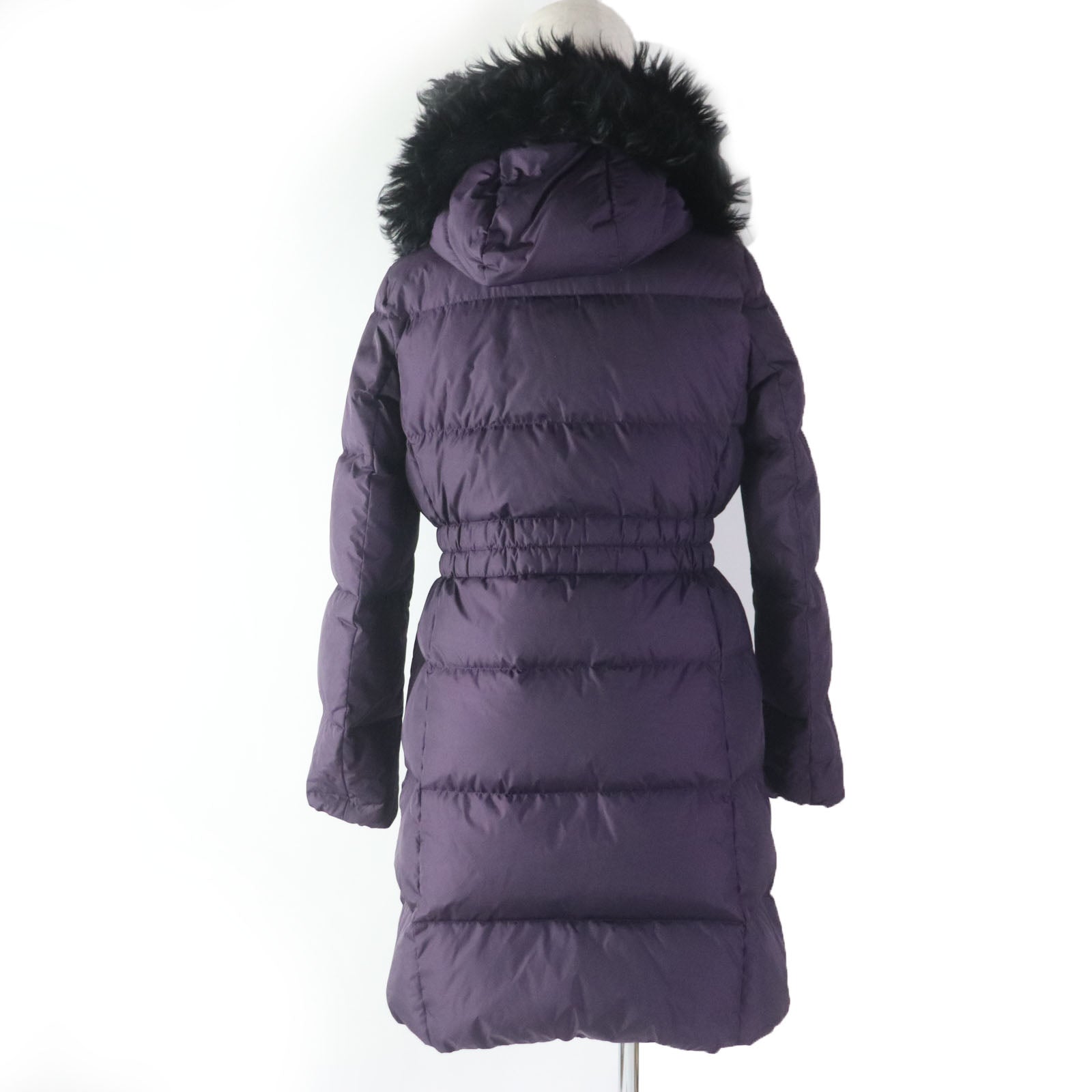 Coach Nylon Down Coat with Lamb Fur Hood XS