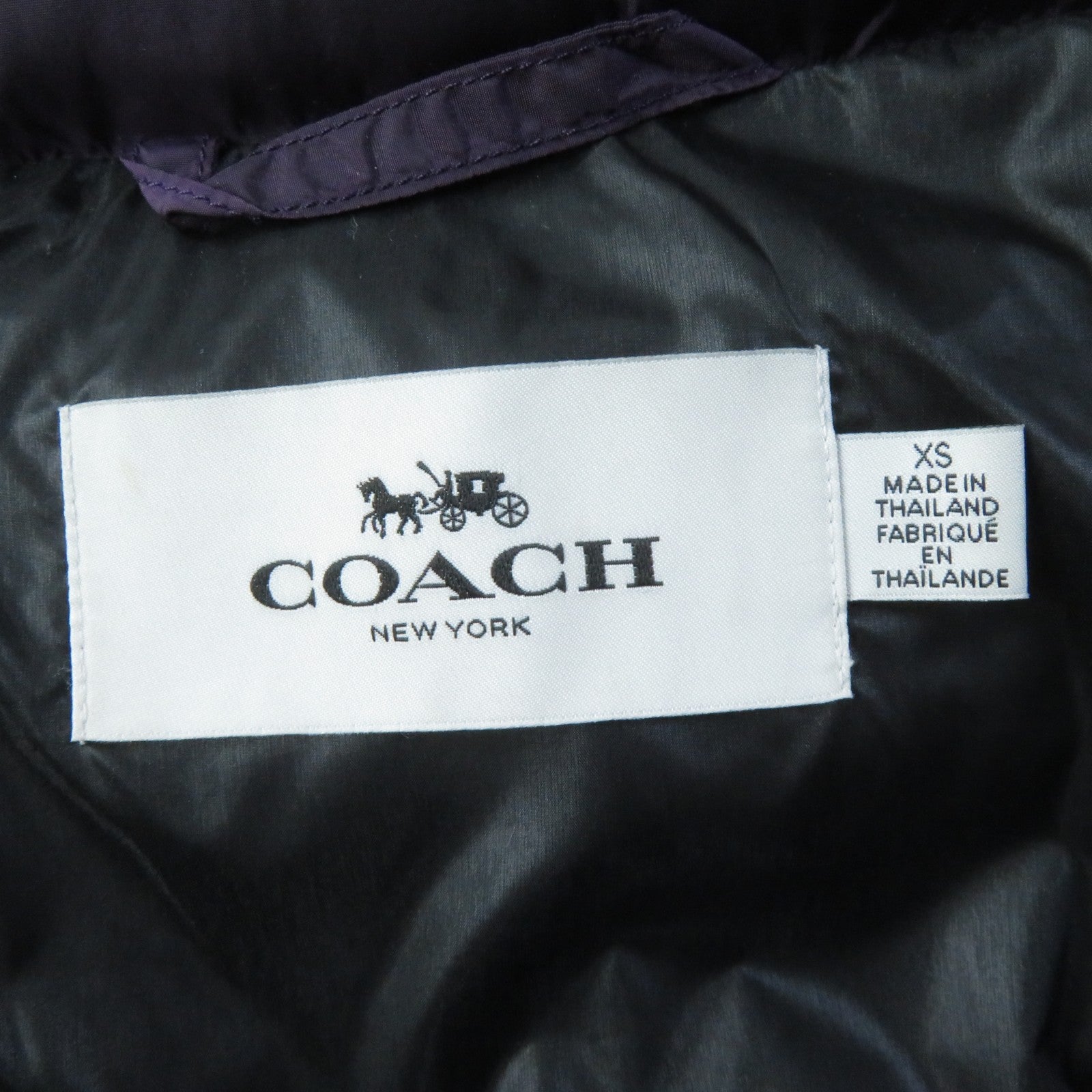 Coach Nylon Down Coat with Lamb Fur Hood XS