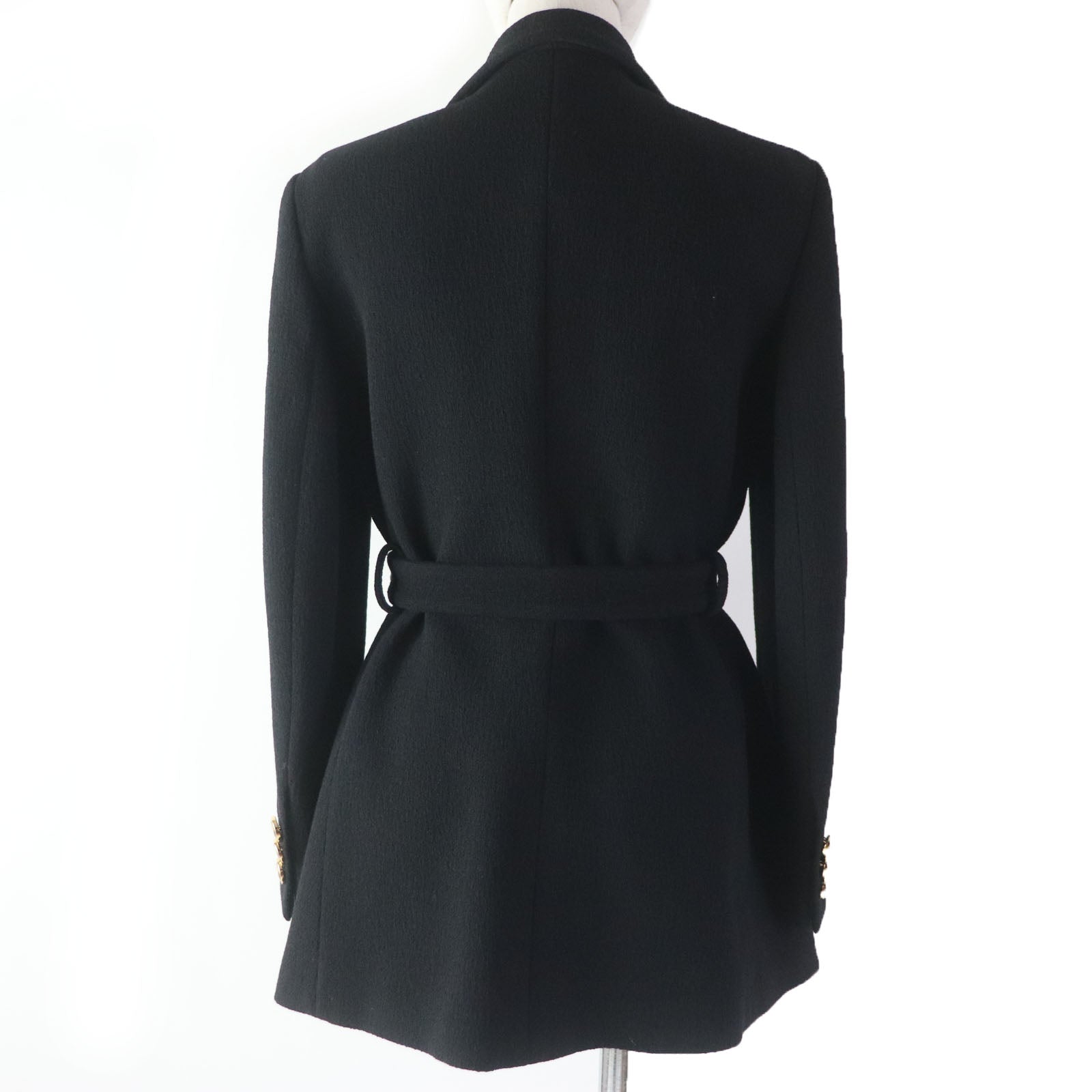 GUCCI Wool GG Button Jacket Coat Black 42