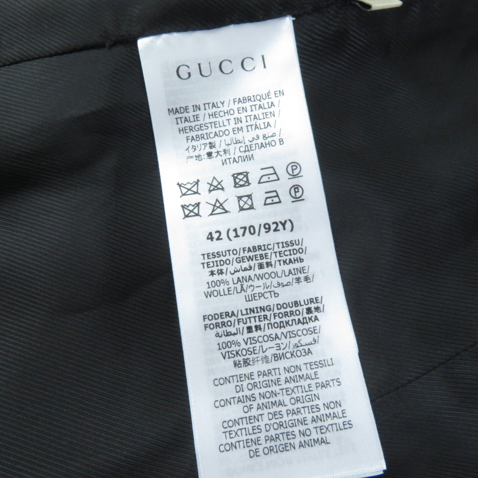 GUCCI Wool GG Button Jacket Coat Black 42