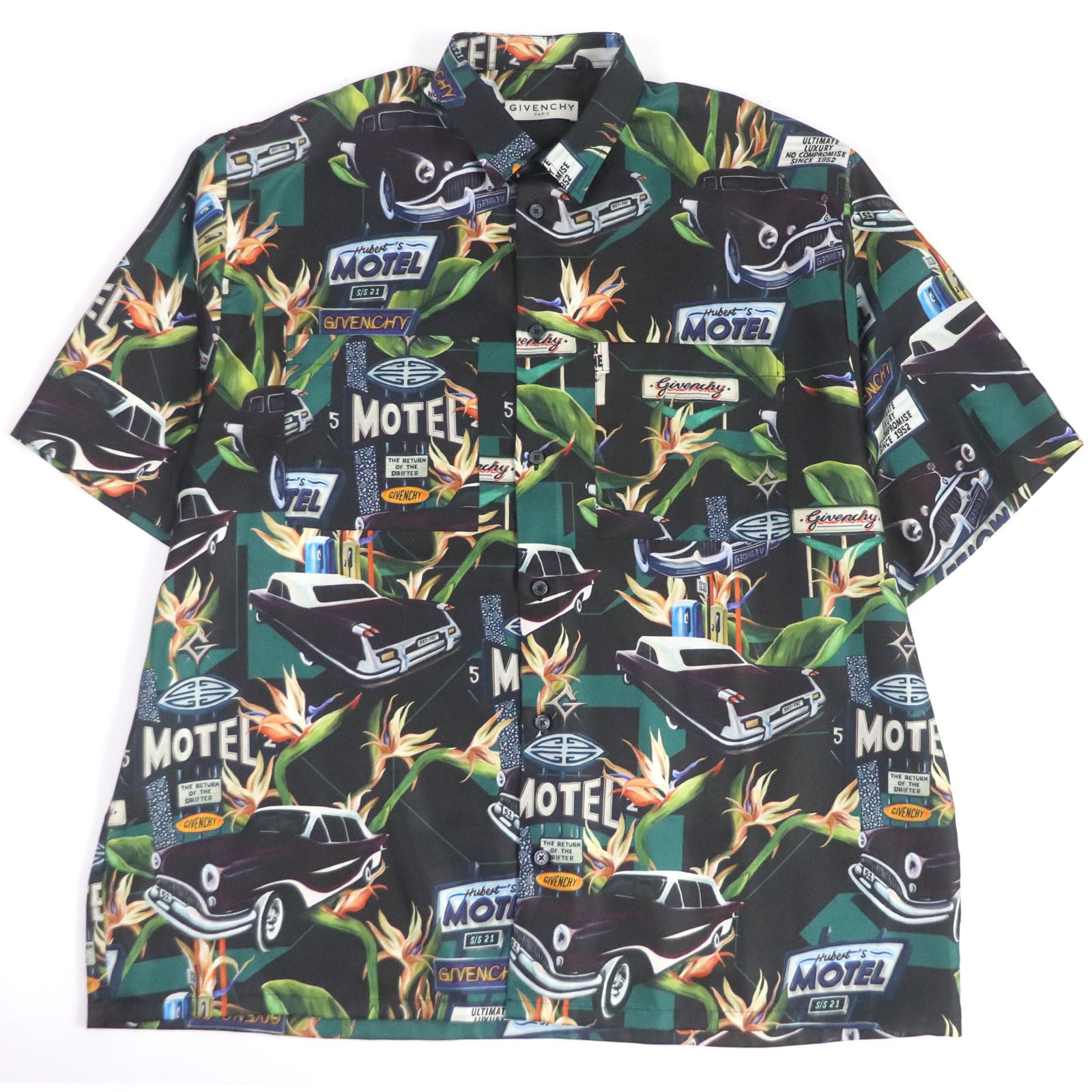 Givenchy Silk Motel Print Short Sleeve Shirt