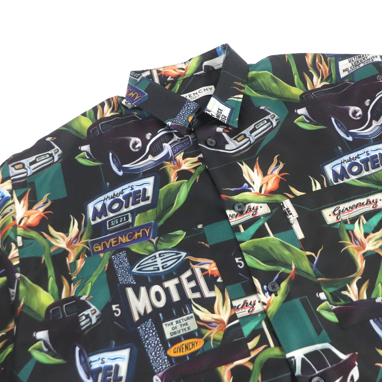 Givenchy Silk Motel Print Short Sleeve Shirt