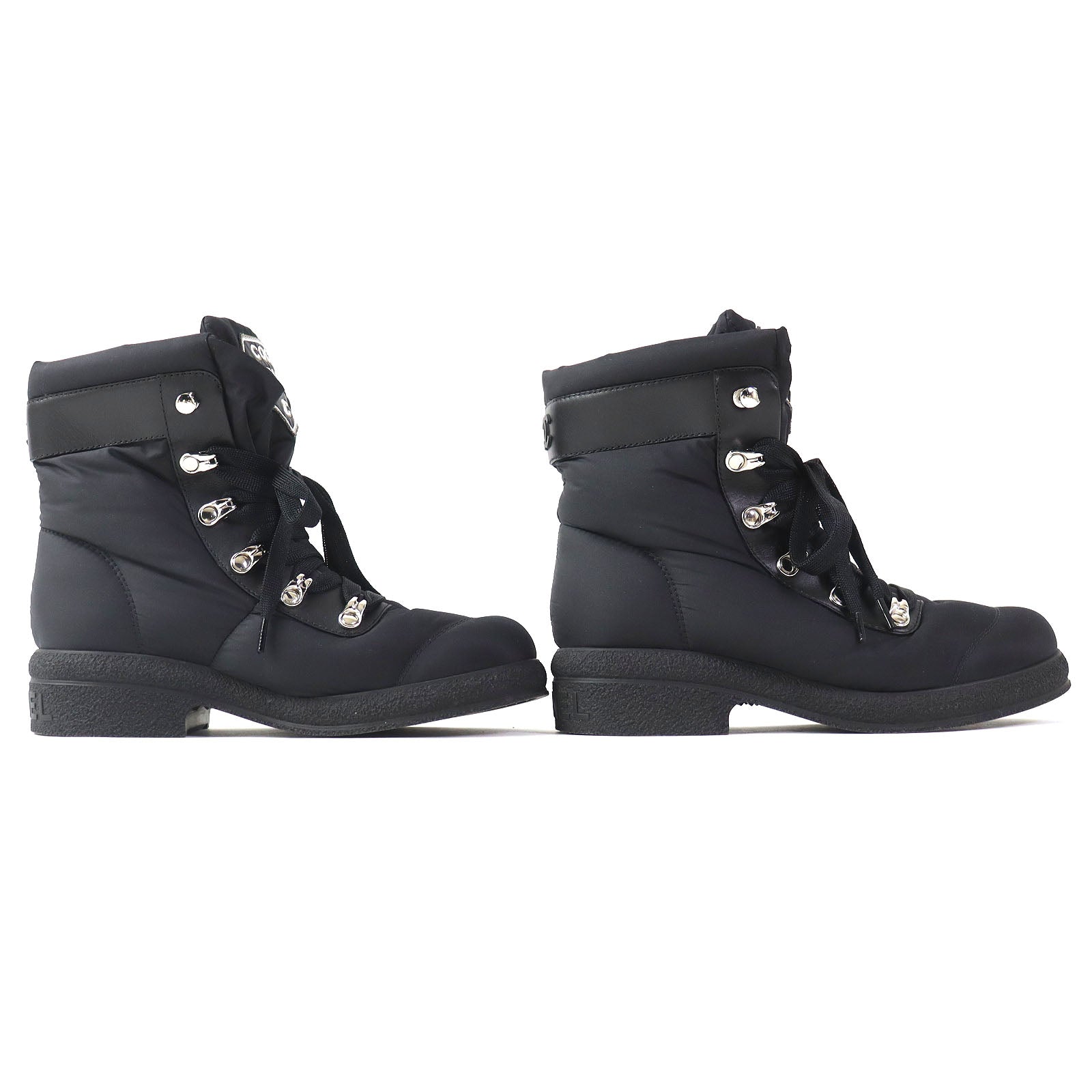 Chanel COCONEIGE Leather Nylon Short Boots