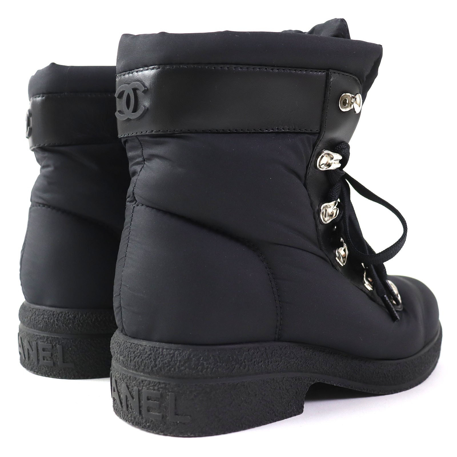 Chanel COCONEIGE Leather Nylon Short Boots