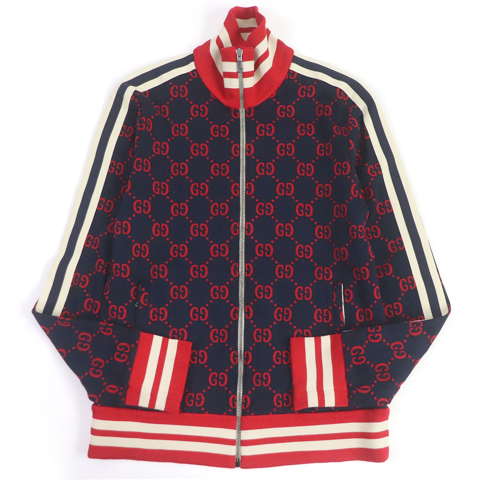 GUCCI GG Jacquard Track Jacket Navy M