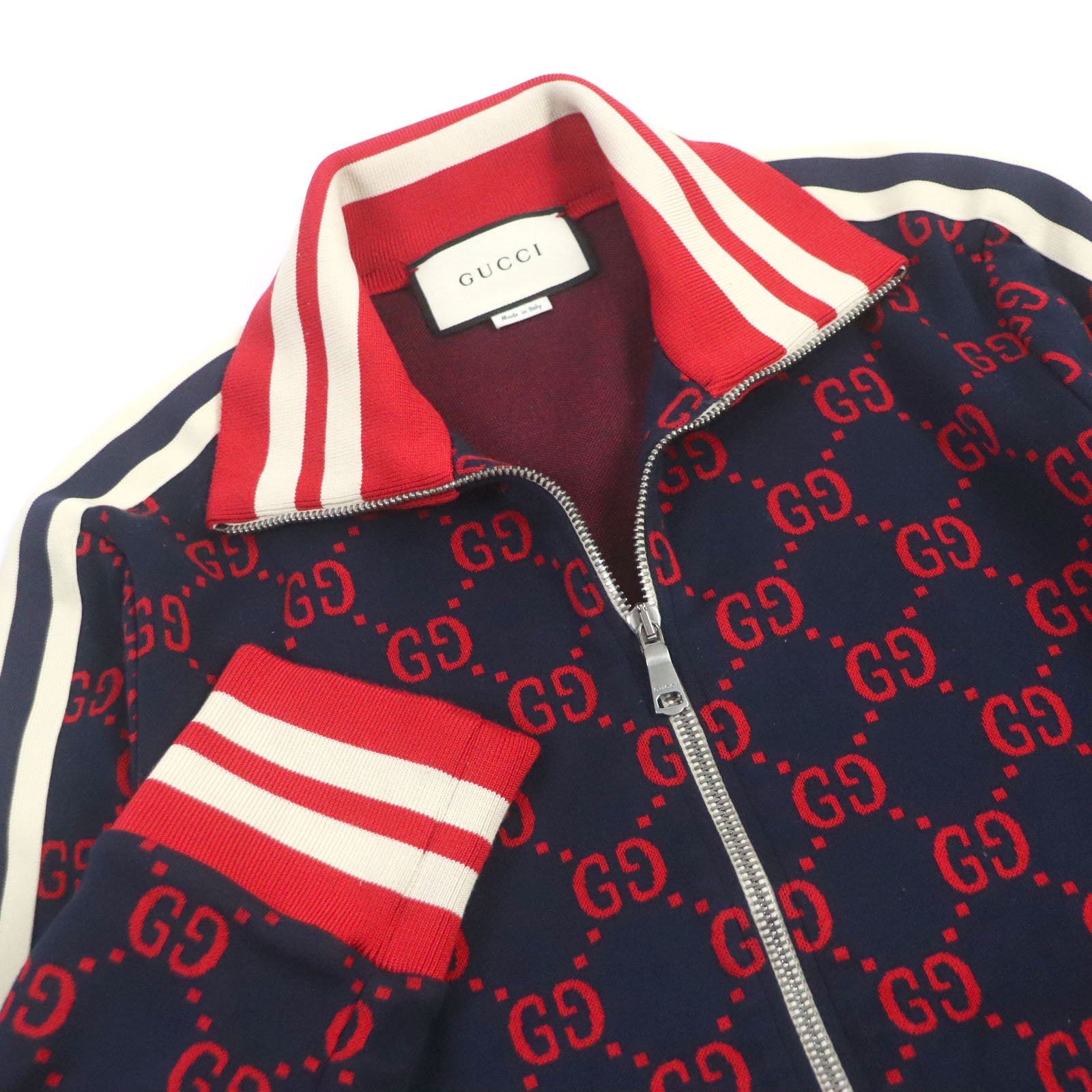 GUCCI GG Jacquard Track Jacket Navy M