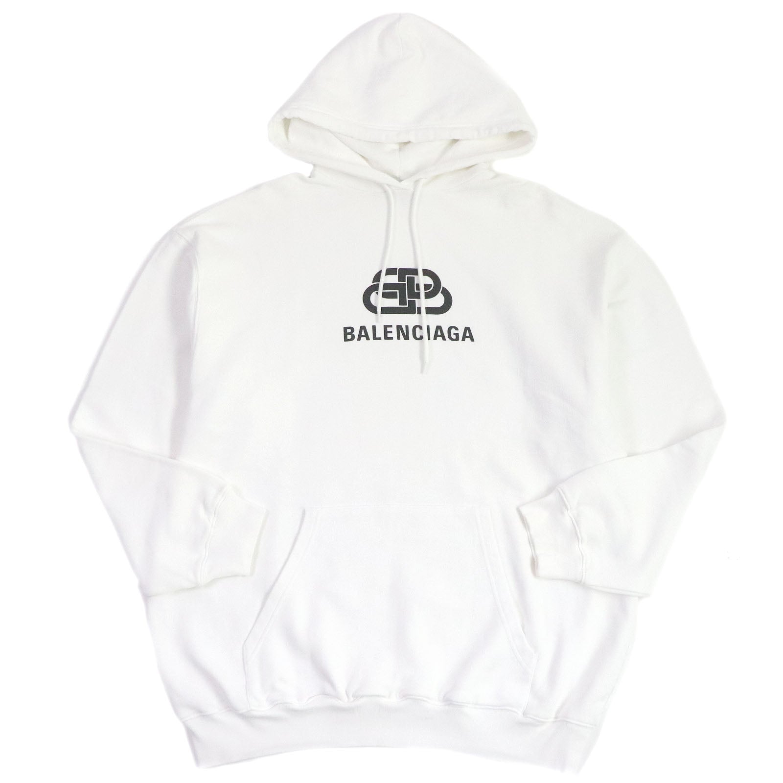 Balenciaga BB Logo Cotton Pullover Hoodie L