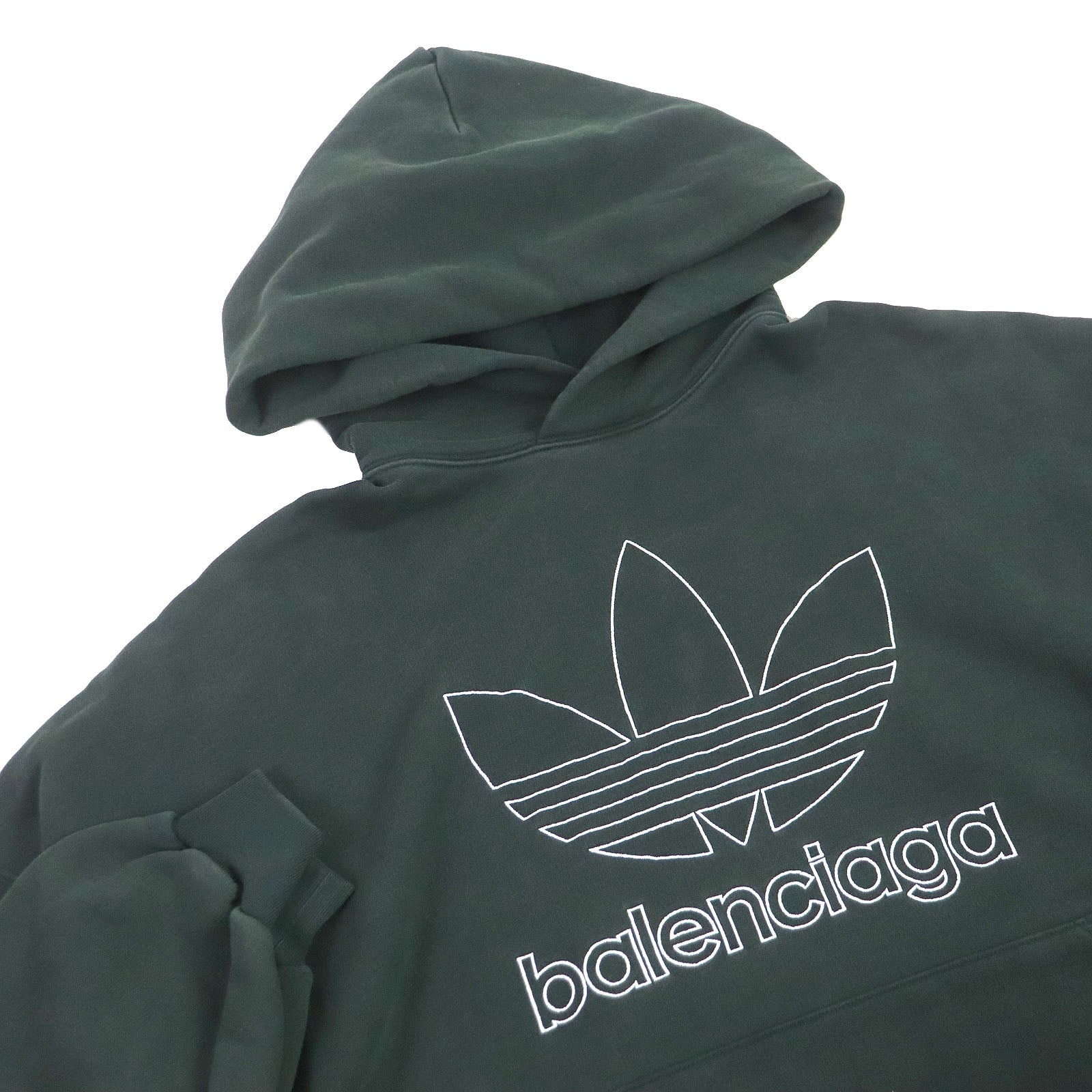 Balenciaga Cotton Trefoil Logo Pullover Hoodie