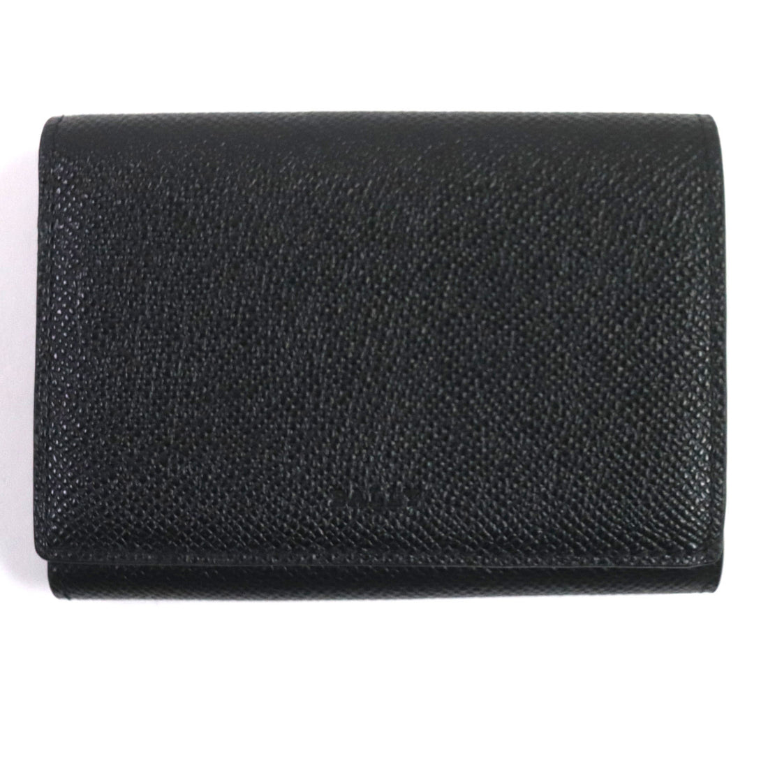 Bally BERTON Leather Compact Wallet Black