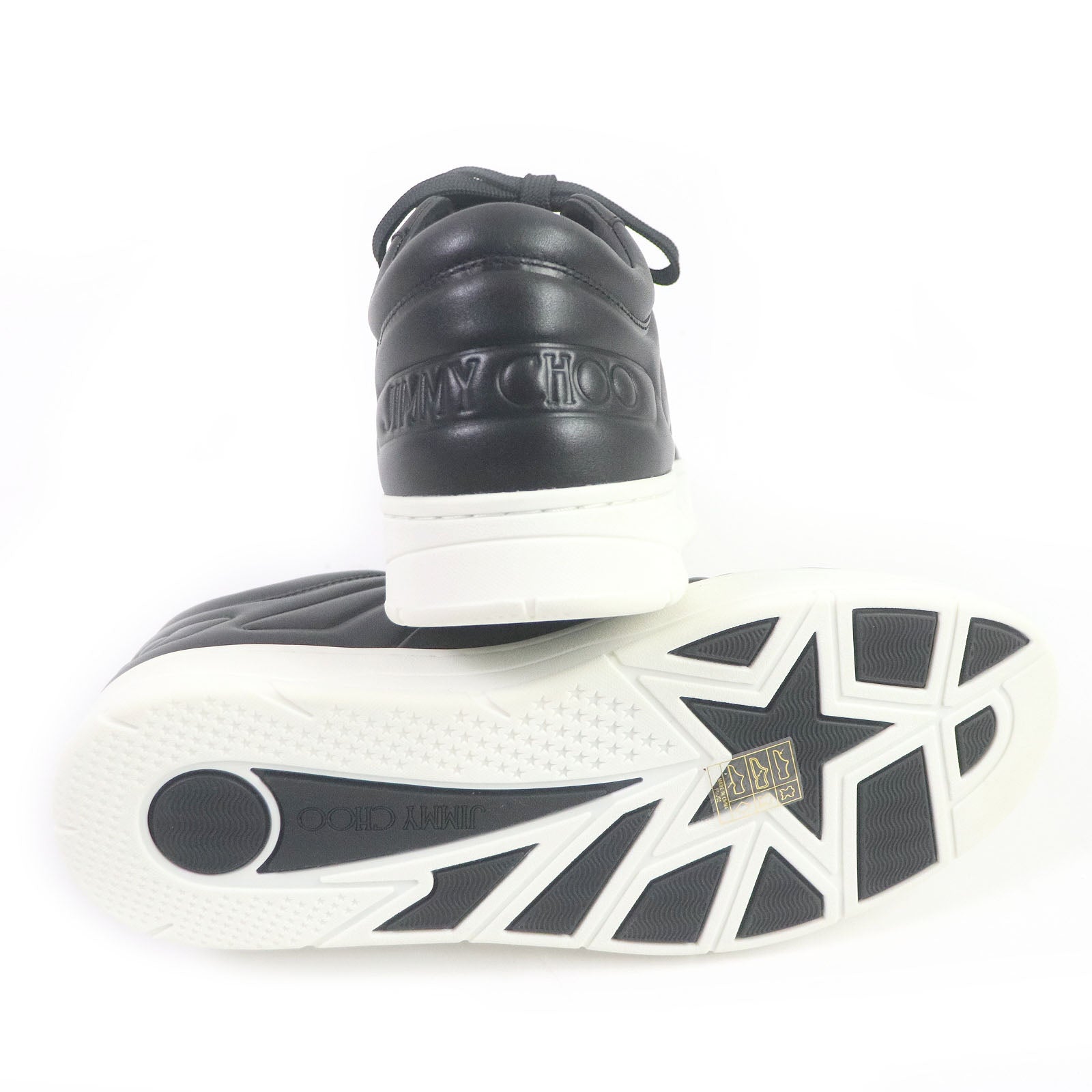 Jimmy Choo Hawaii Star Leather Sneakers Black