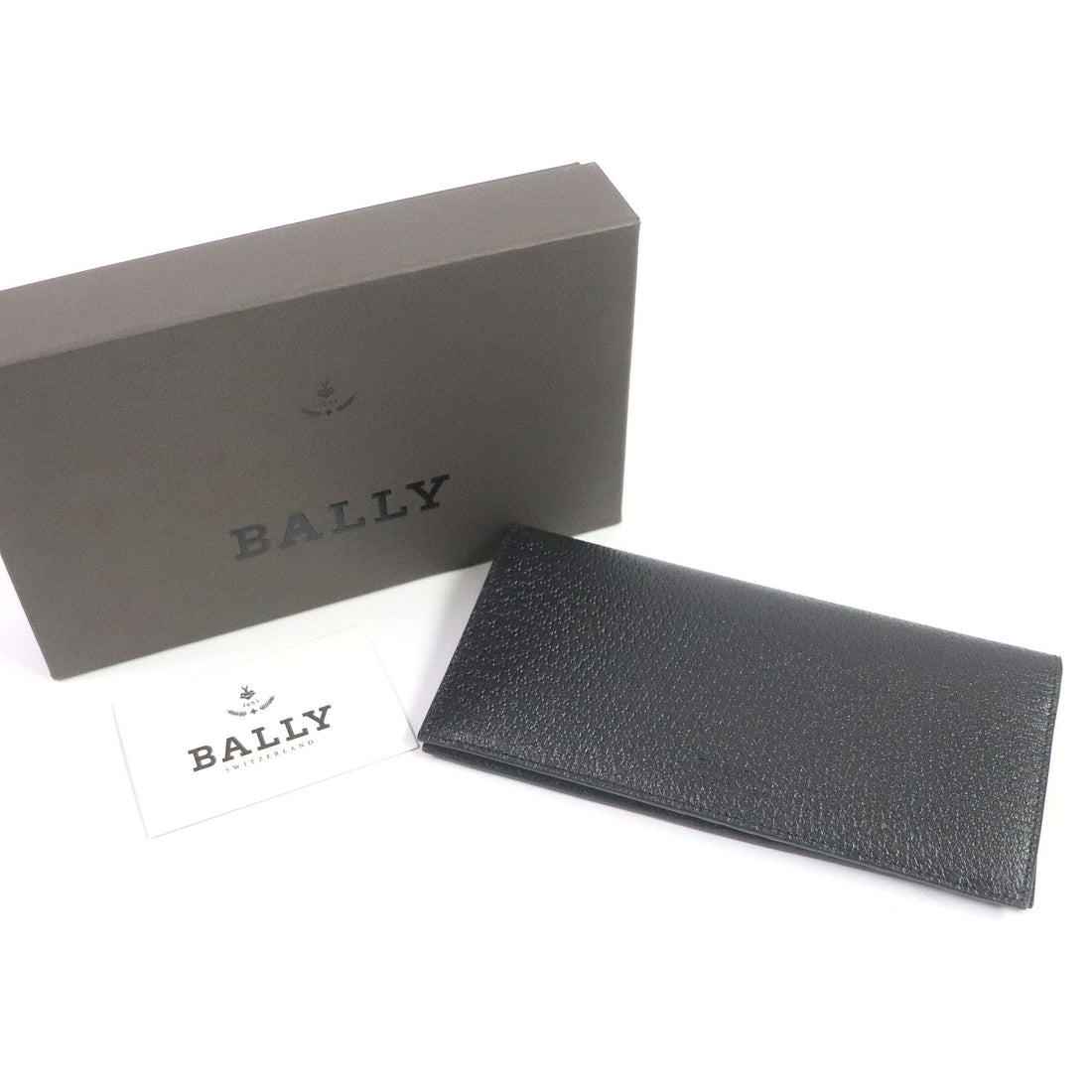 BALLY Leather Long Wallet Black