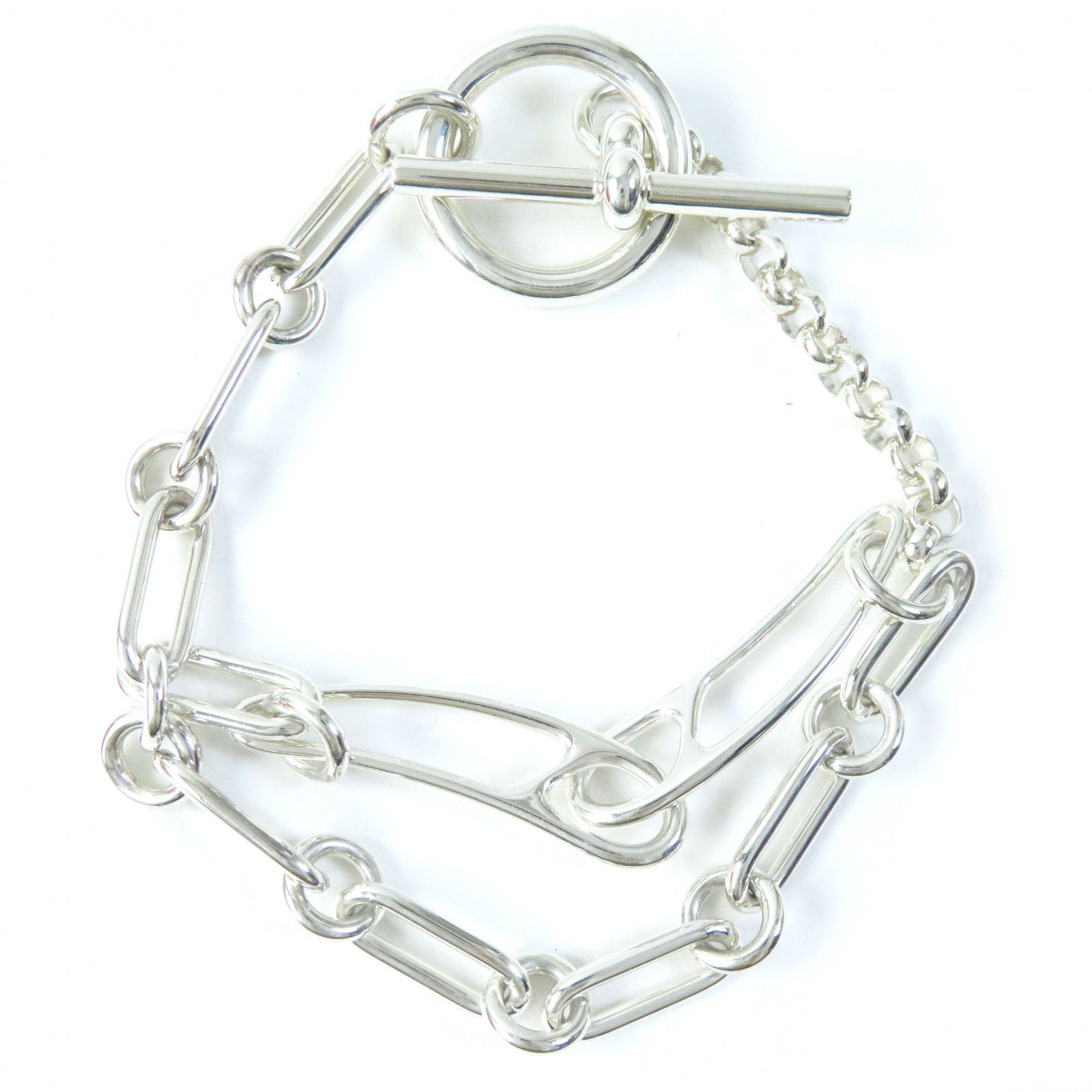 Hermes Silver Shane Dunkle Punk Bracelet