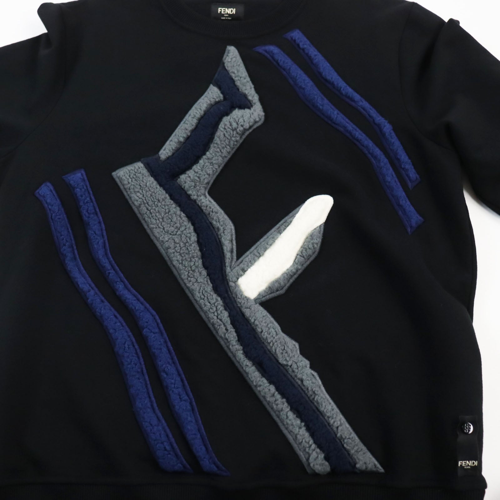 Fendi F logo cotton sweatshirt black M