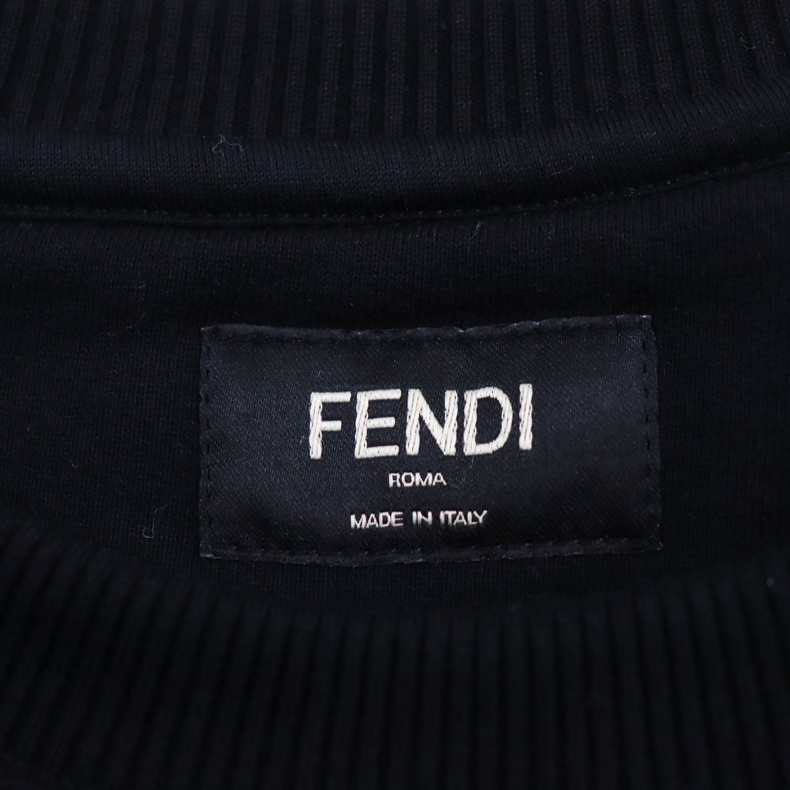 Fendi F logo cotton sweatshirt black M