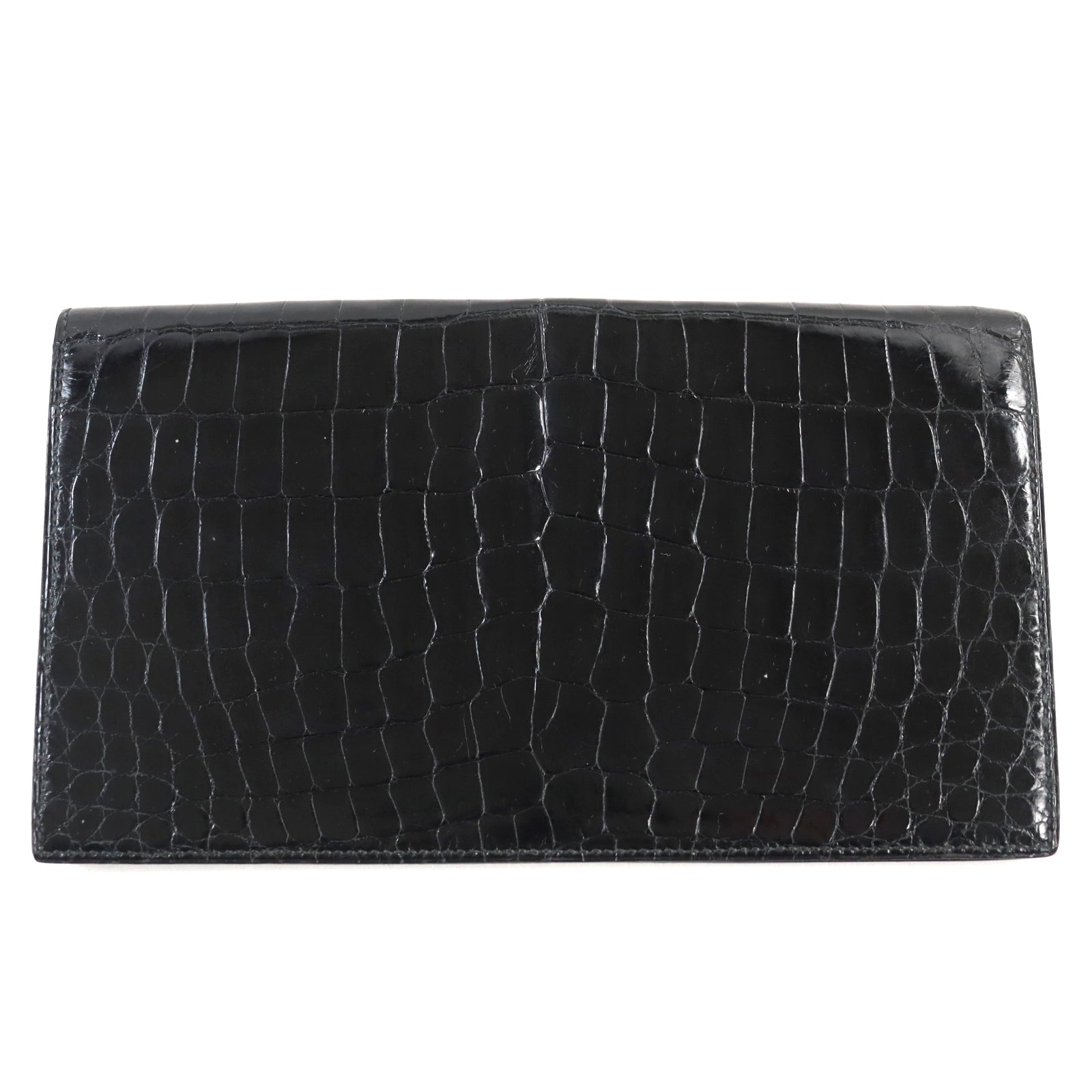 Hermes Crocodile Bifold Wallet Black