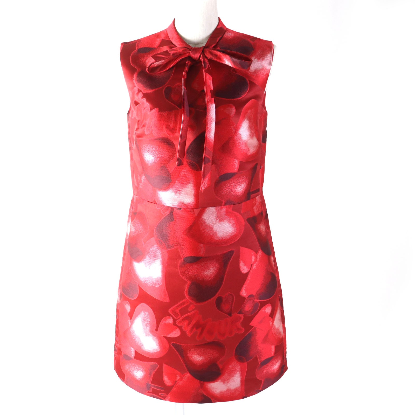 Valentino L'Amour Heart Print Sleeveless Dress